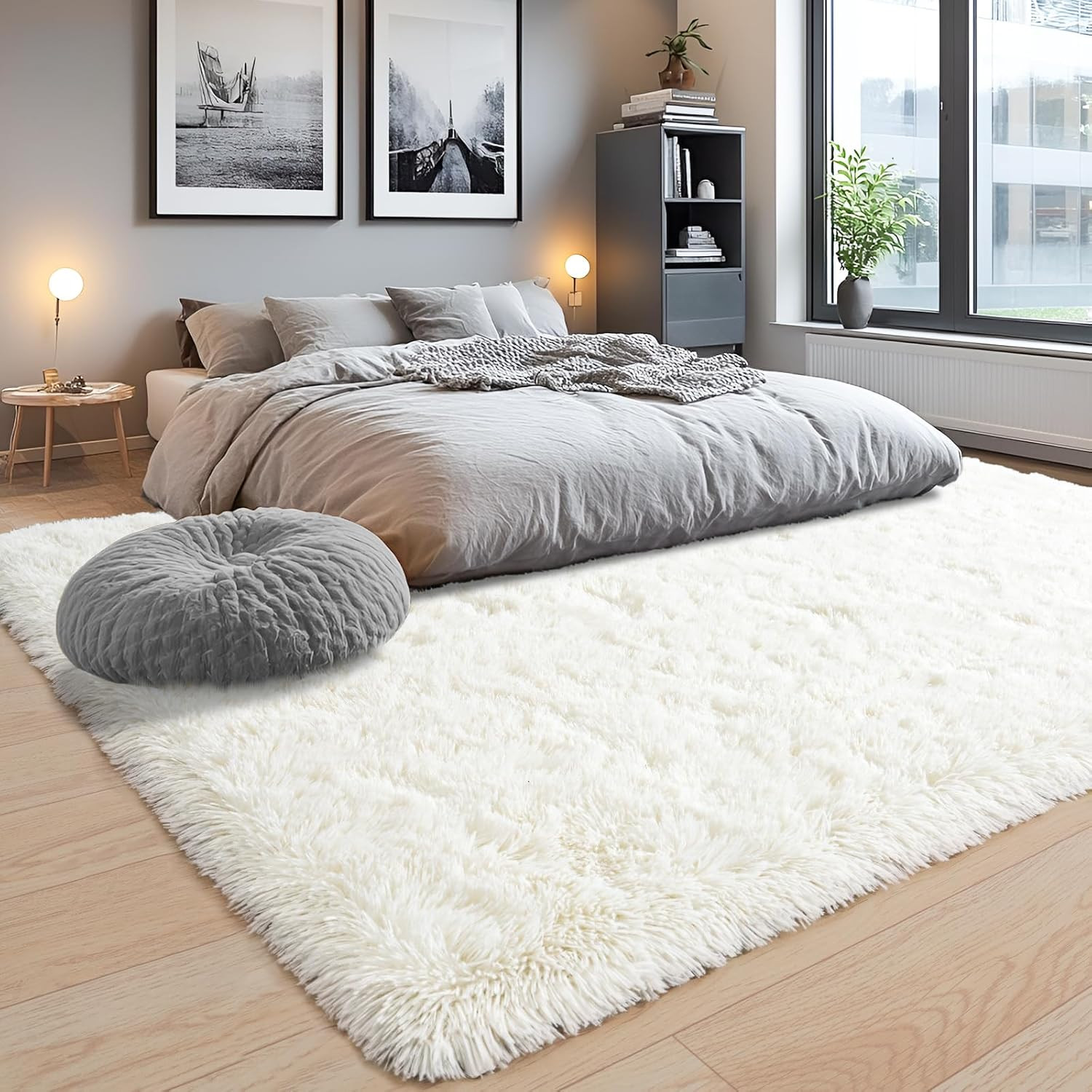 Ultra Soft 9×12 Area Rug, Non-Slip Fluffy Carpet for Living Room & Bedroom