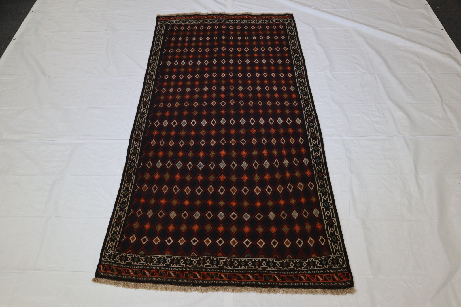 3’11” x 7’11” ft. Afghan Tribal Vegetable Dye Hand Knotted Wool Area Rug