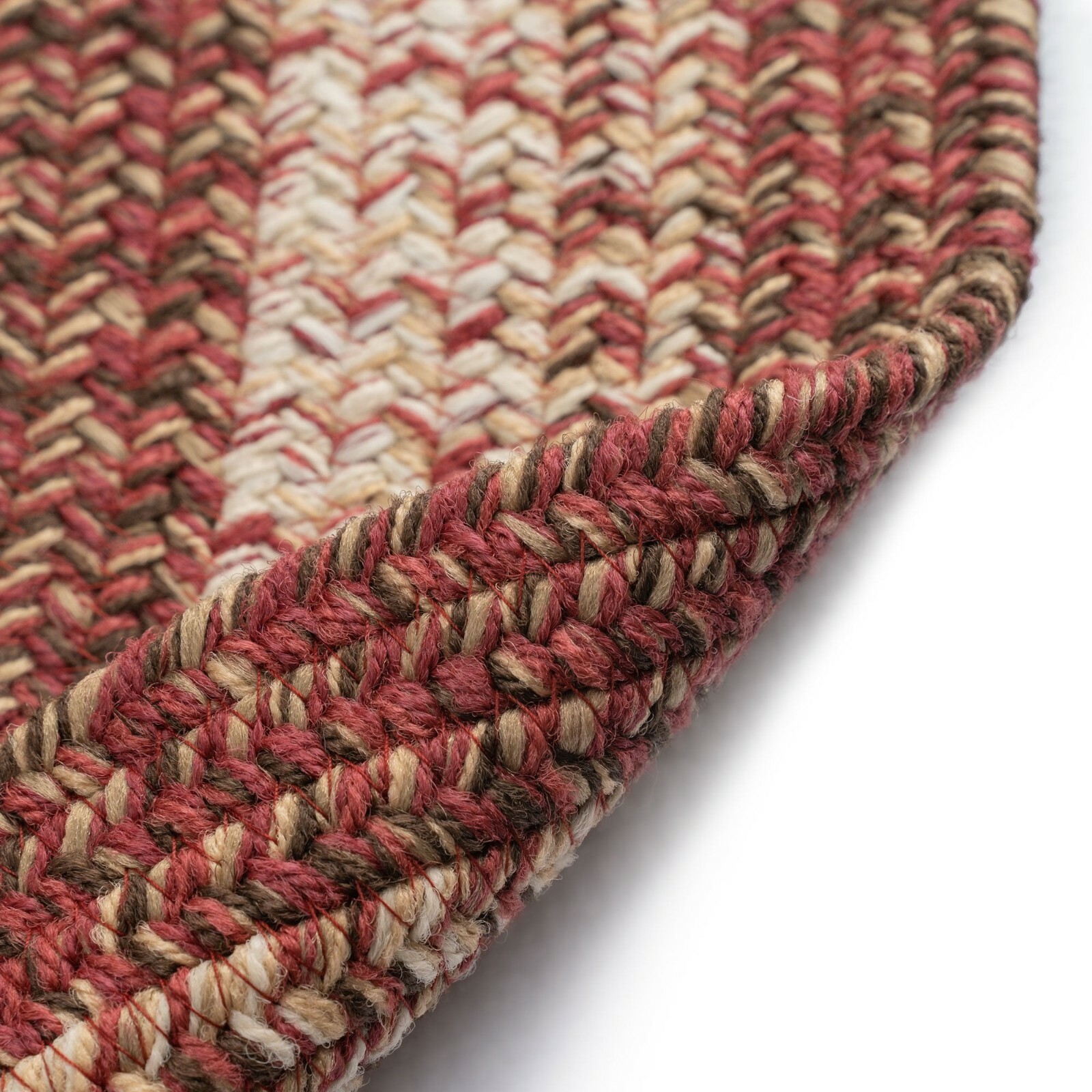 Capel Rugs Winthrop Maple Red Banded Variegated Country Oval Braided Rug