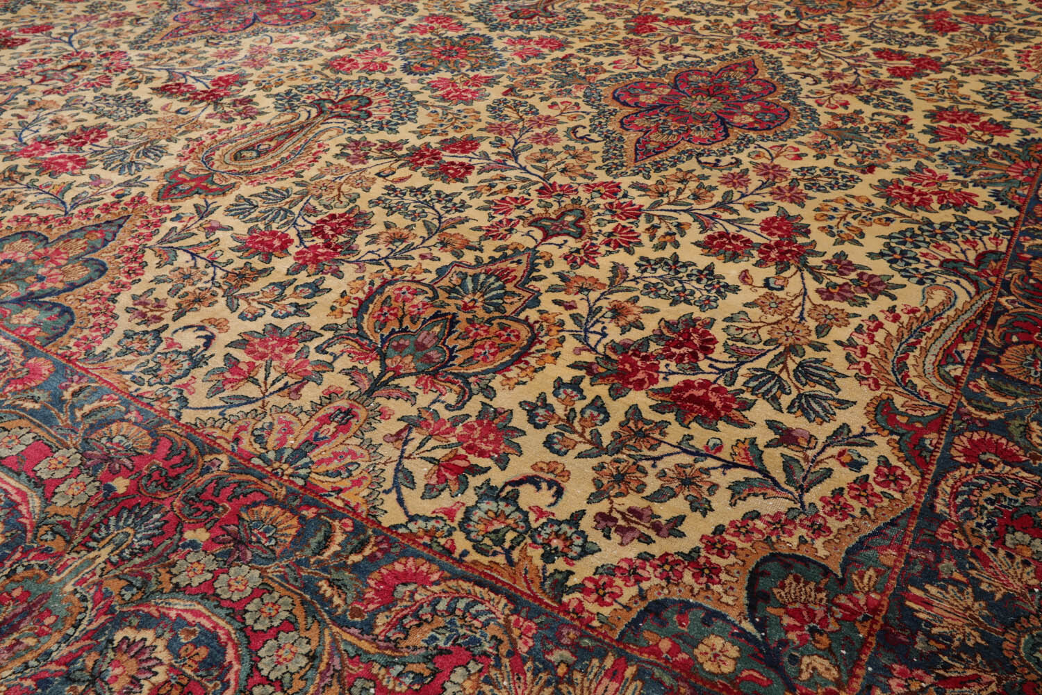 Antique Palace Isfahaan 300 KPSI Hand Knotted Wool Area Rug Ivory 11’10″x15’10”