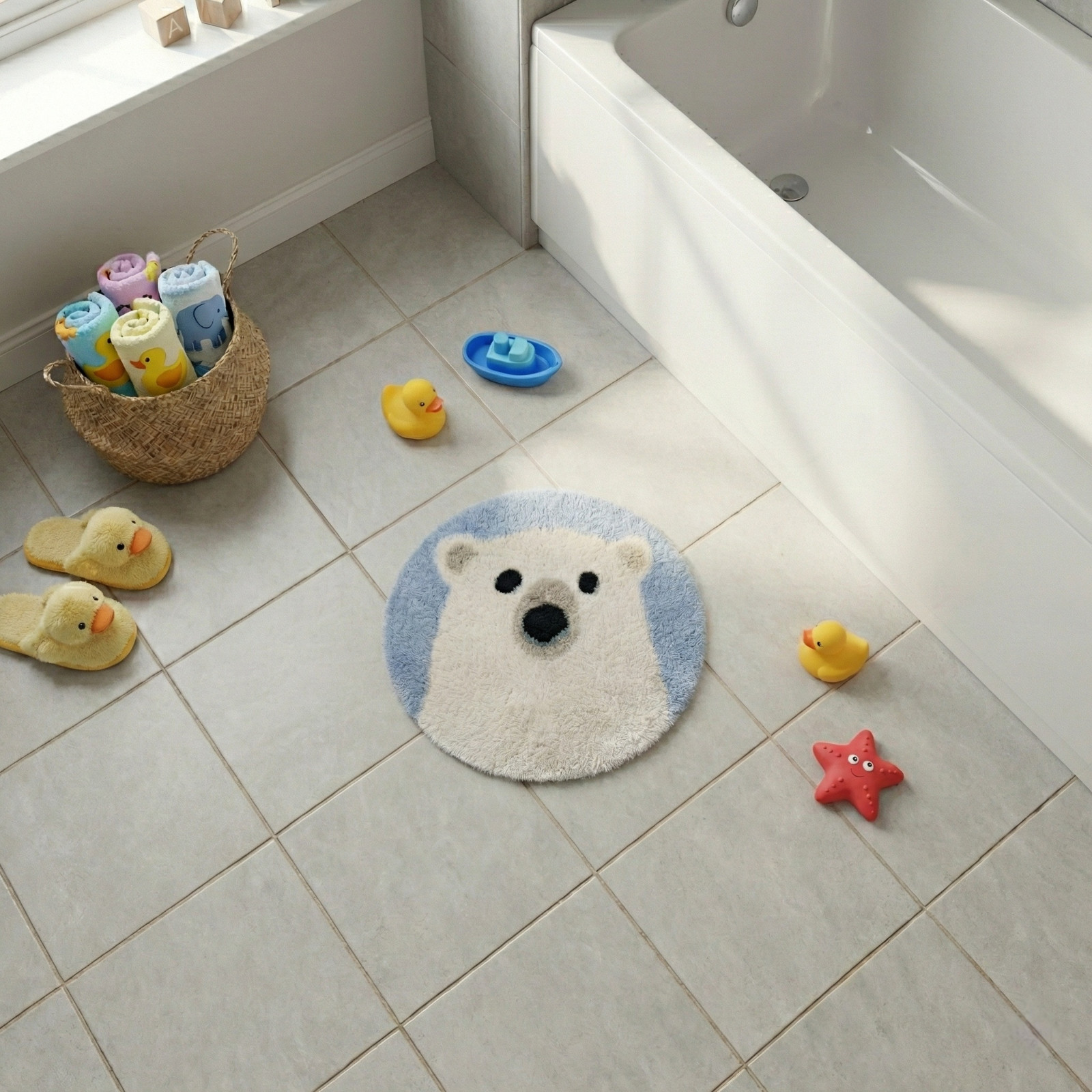 Small Round Rug 16″ – Cute Cartoon Accent Rug for Kids Room, Different Patterns