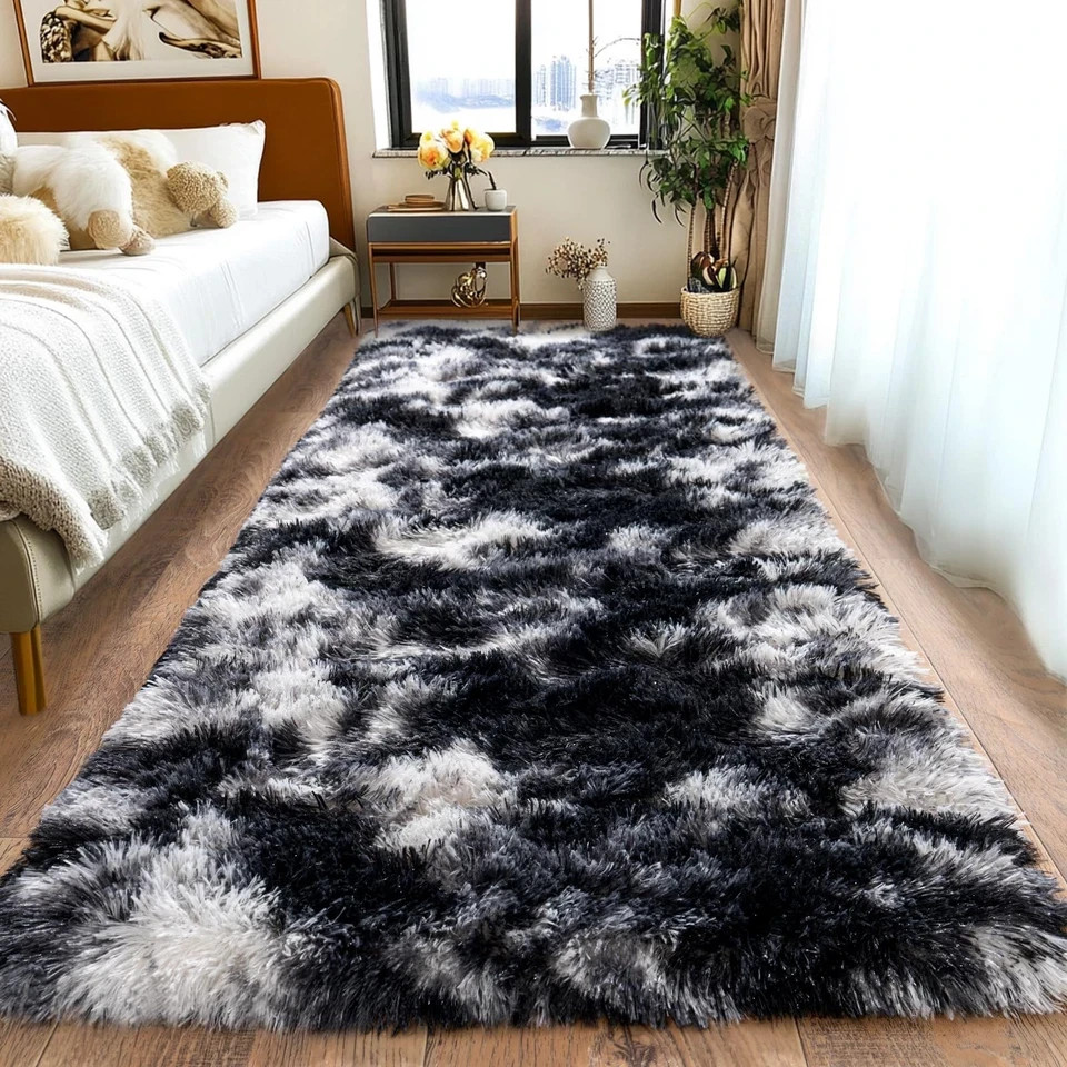 Fluffy Runner Rugs for Bedroom 2×6, Modern Shaggy Area Rug for Hallway Living…