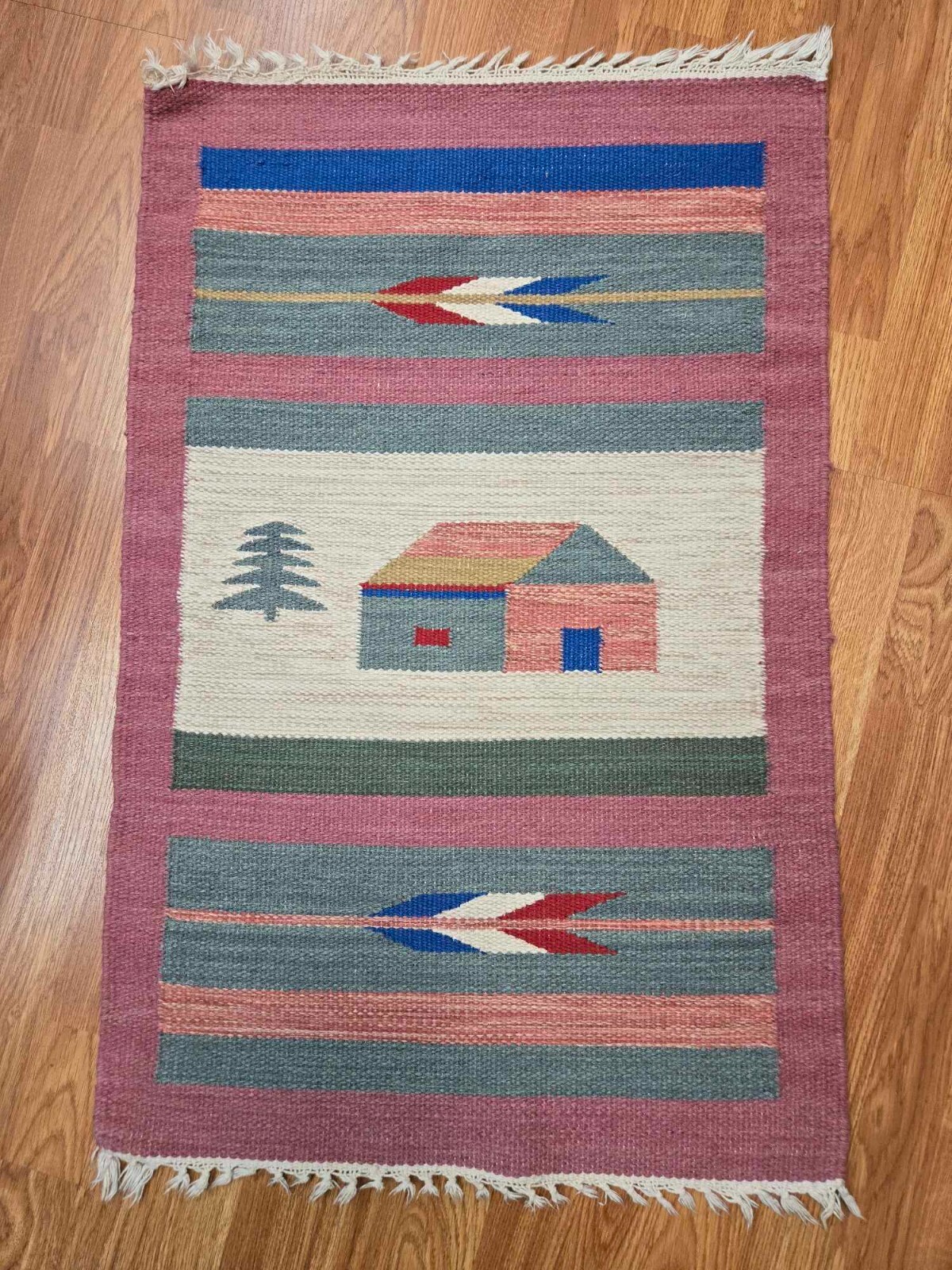 36×23.5″ Multi Colored Traditional Cotton Rug