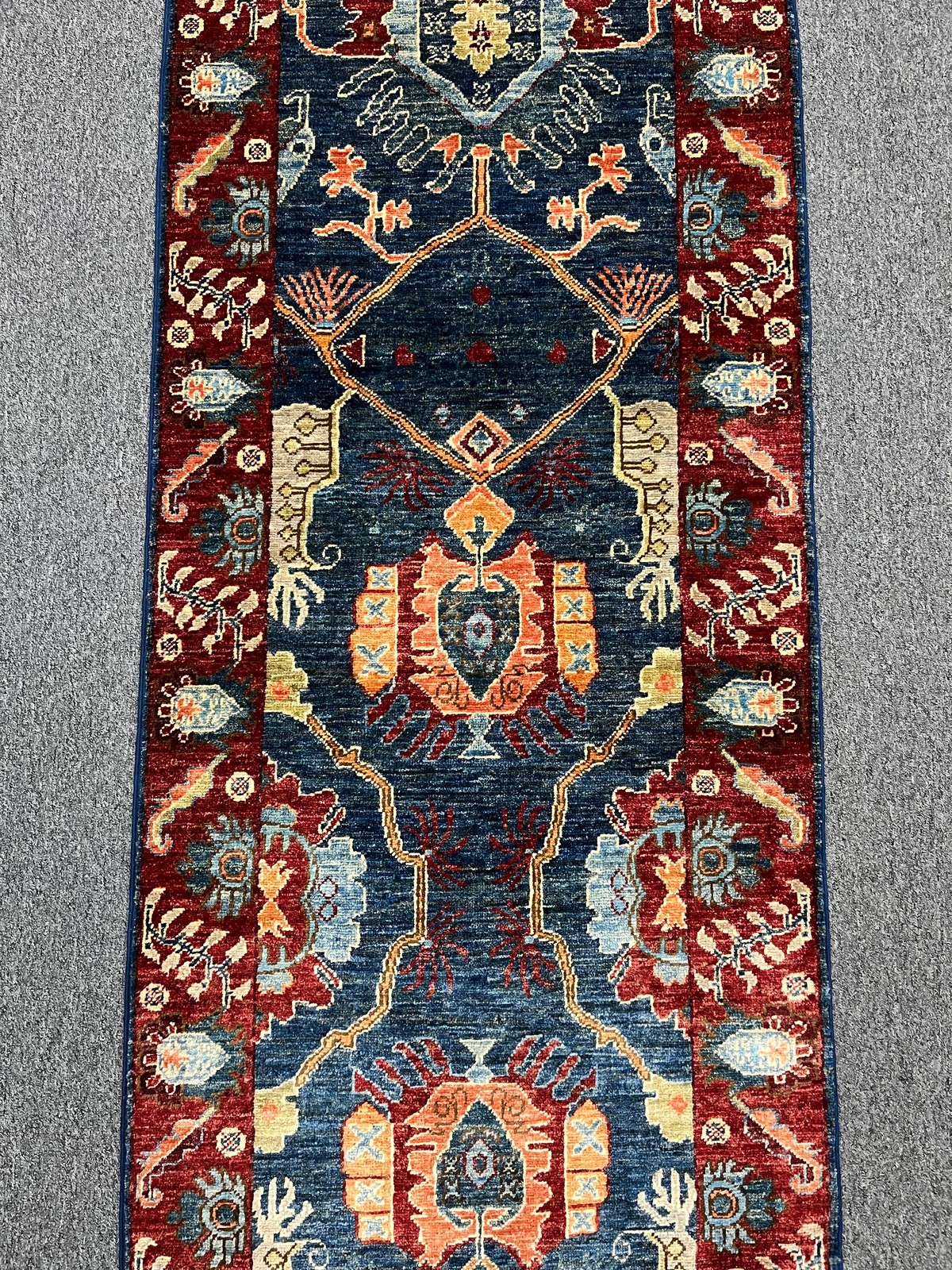 2′ 5″X18 Afghan Bijar Handmade Wool Runner Rug # 14197