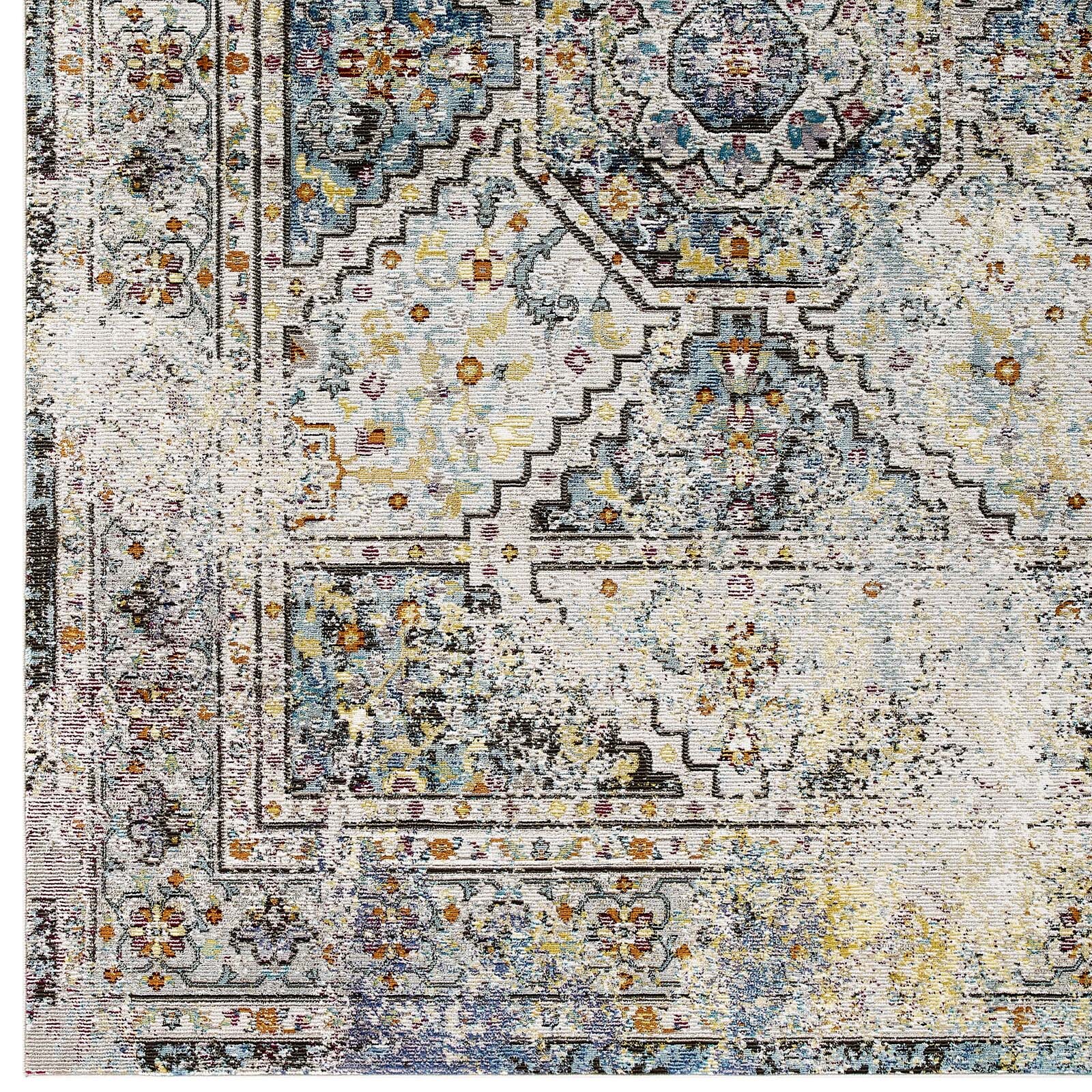 Modway Jacinda Distressed Vintage Floral Vintage Medallion 8×10 Area Rug