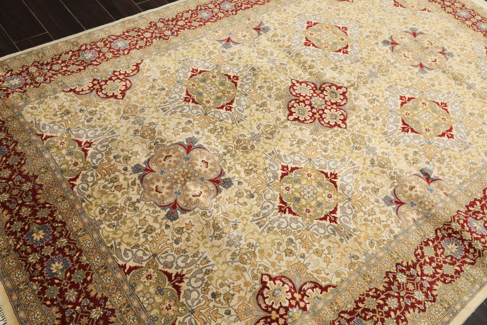 6’2”x8’11” Hand Knotted Wool Rust PakPersian Botanical 250 KPSI Plush Pile Rug