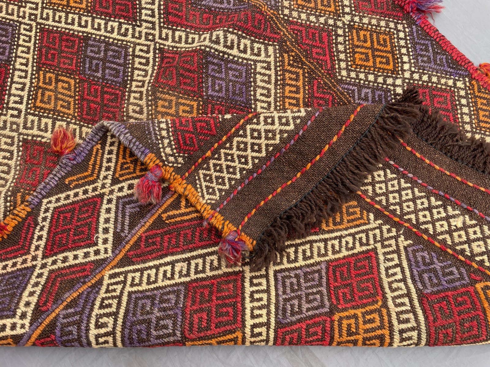 2’8 x 9’9 Ft Afghan Kilim Runner Rug – Diamond Geometric Tribal Flatweave Design