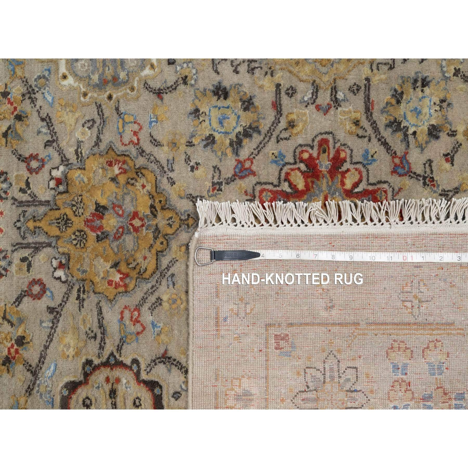 8’10″x12′ Brown Hand Knotted THE SUNSET ROSETTES Wool and Pure Silk Rug R91291