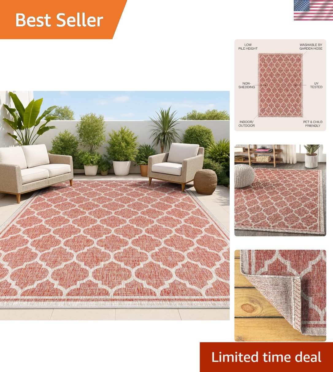 Stylish Moroccan Trellis Area Rug 3X5 for Pet & Kid Friendly Homes – Easy Care