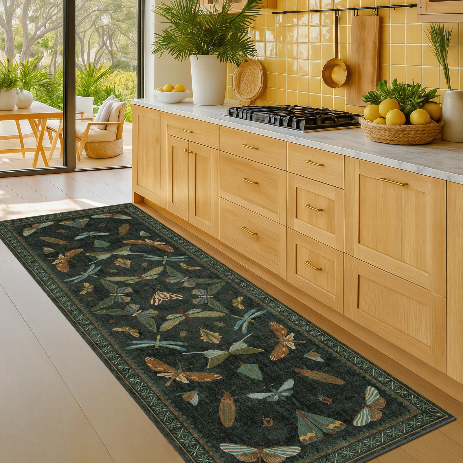 Washable Insect 2×6 Runner Rug for Hallway- Stain Resistant Kitchen Runners, …