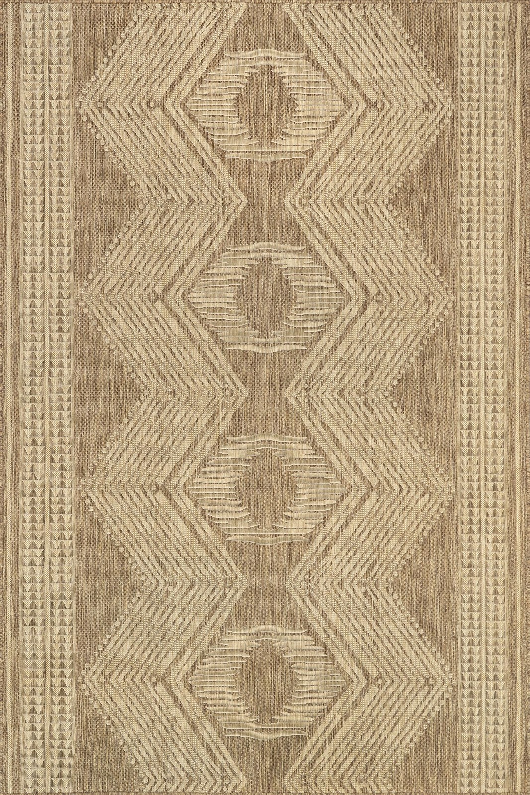 Ranya Light Brown/Ivory, 3’6″ x 5′, Tribal Geometric, Soft and Cozy, High Tra…