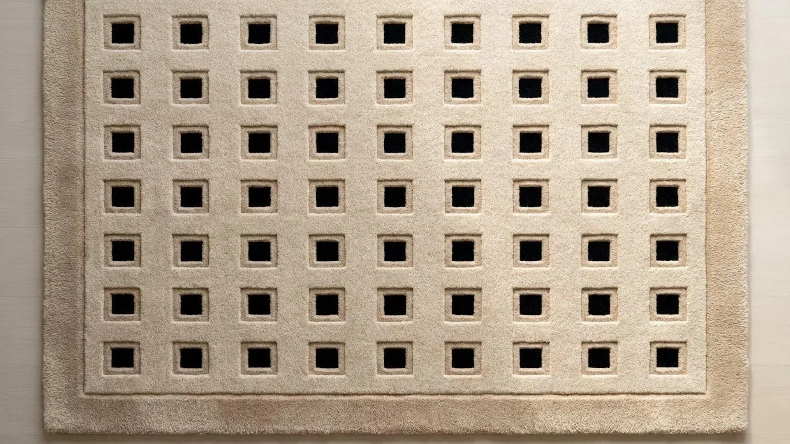 Handmade Hand-Tufted Wool Modern Geometric Square Pattern Rug