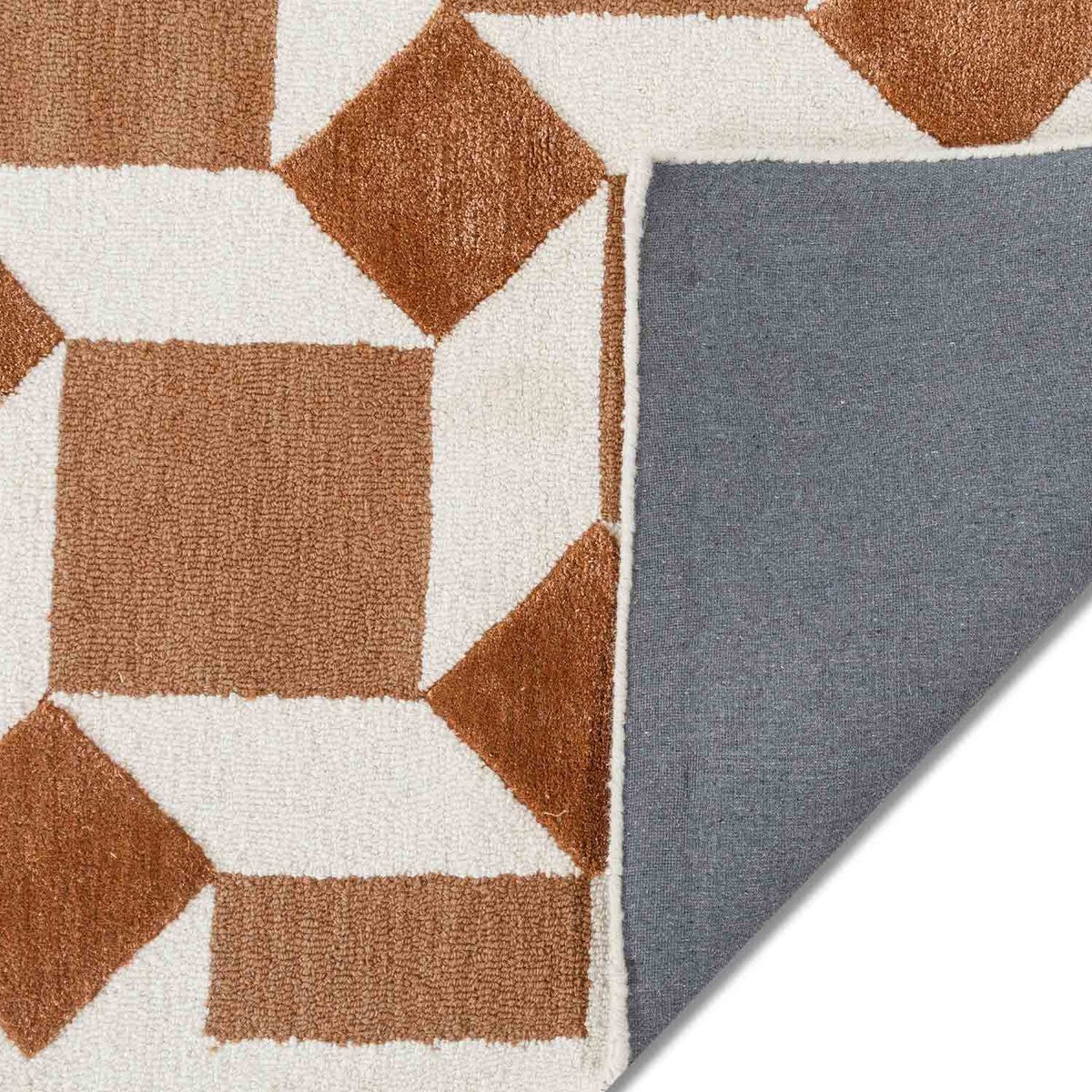 Hand tuftedabstract design in shades of brown will now be elevating the comfort