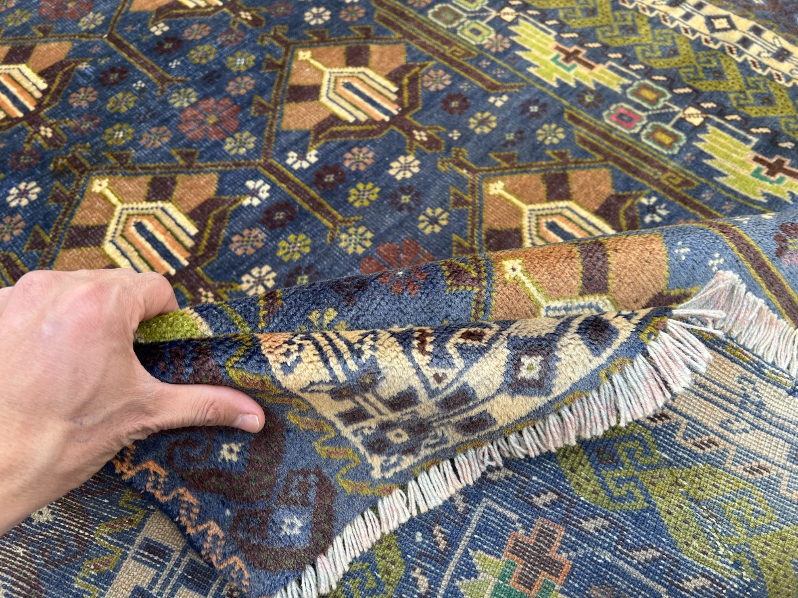 3’7 x 6’6 Ft Classic Baluchi Tribal Rug – Geometric Bird Motif Afghan Carpet