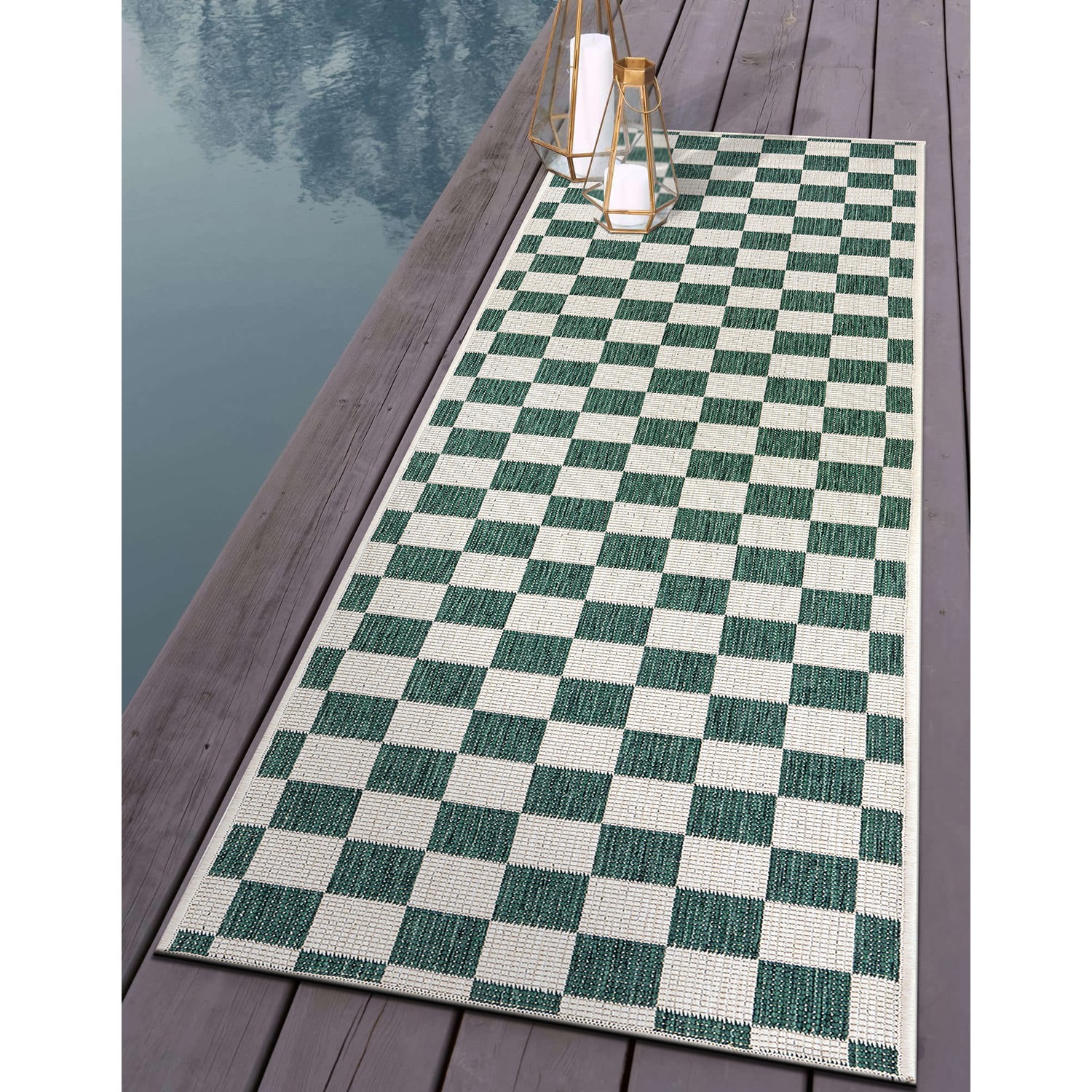 Rugshop Outdoor Rugs Runner Weather Resistant Reversible Hallway Runner Rug 2×7