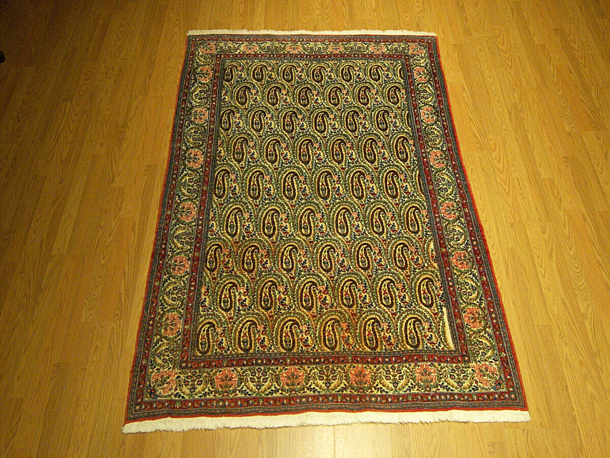 4.6 x 7.3 HAND KNOTTED HIGH QUALITY FINE SOFT WOOL RUG _PROFESSIONALLY WASHED