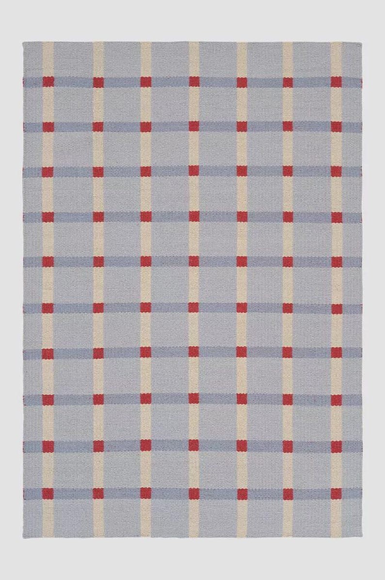 Antique Scandinavian Swedish Kilim Tile Handmade Flat weave Boho Large Area Rug