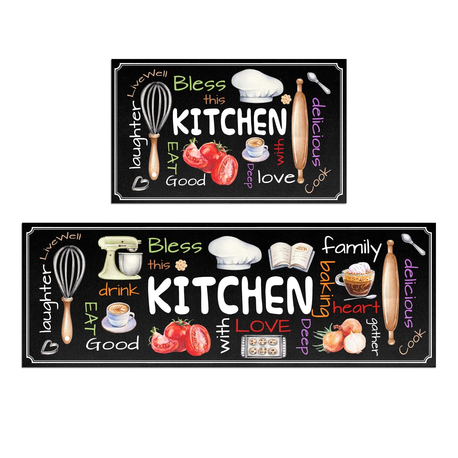 Kitchen Mat Set of 2 Non Slip Thick Kitchen Rugs and Mats for Floor Comfort S…