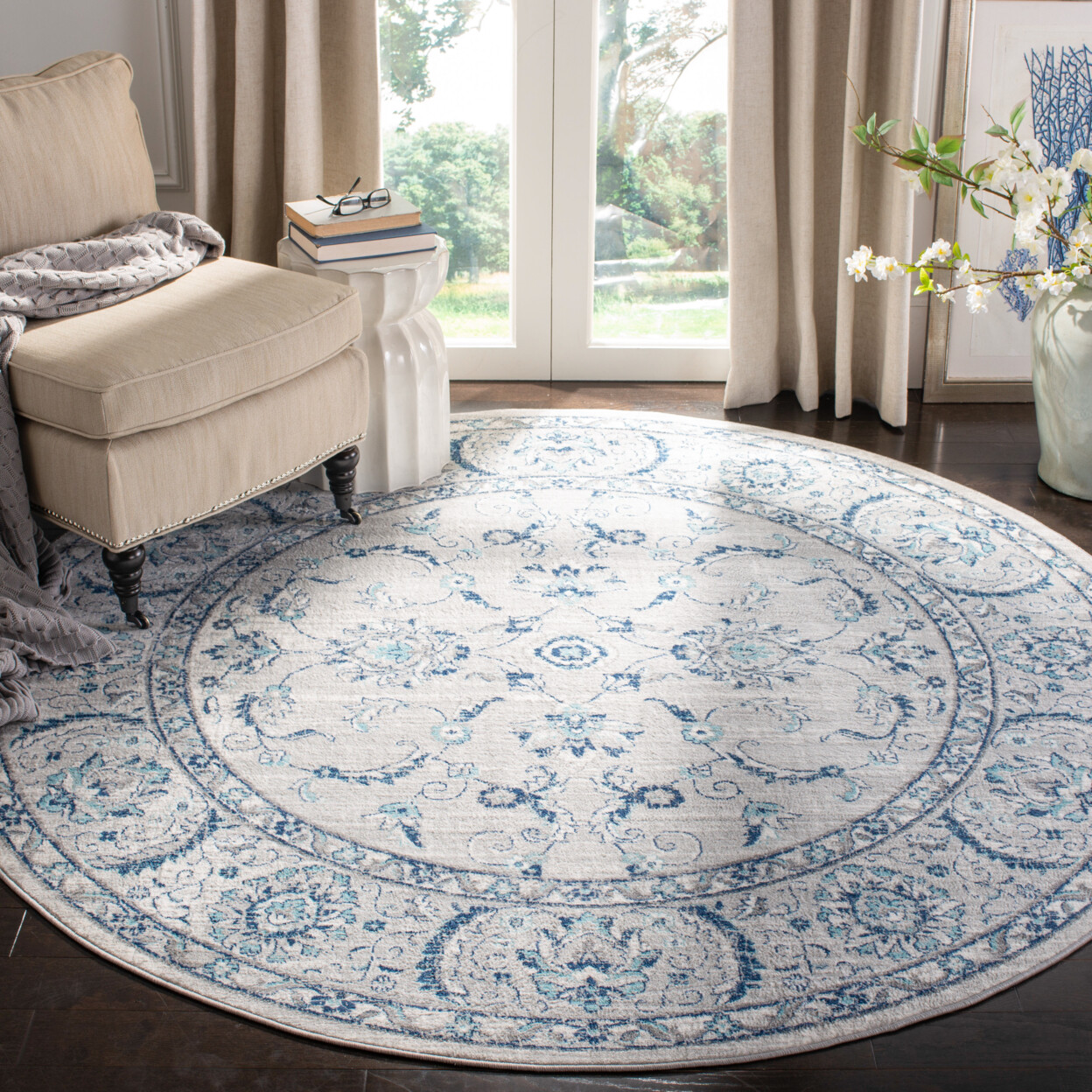 SAFAVIEH Brentwood BNT854G Light Grey / Blue Rug