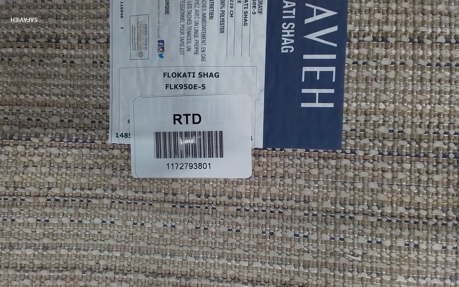 BEIGE 5′-3″ x 7′-6″ Broken Thread Rug, Reduced Price 1172793801 FLK950E-5