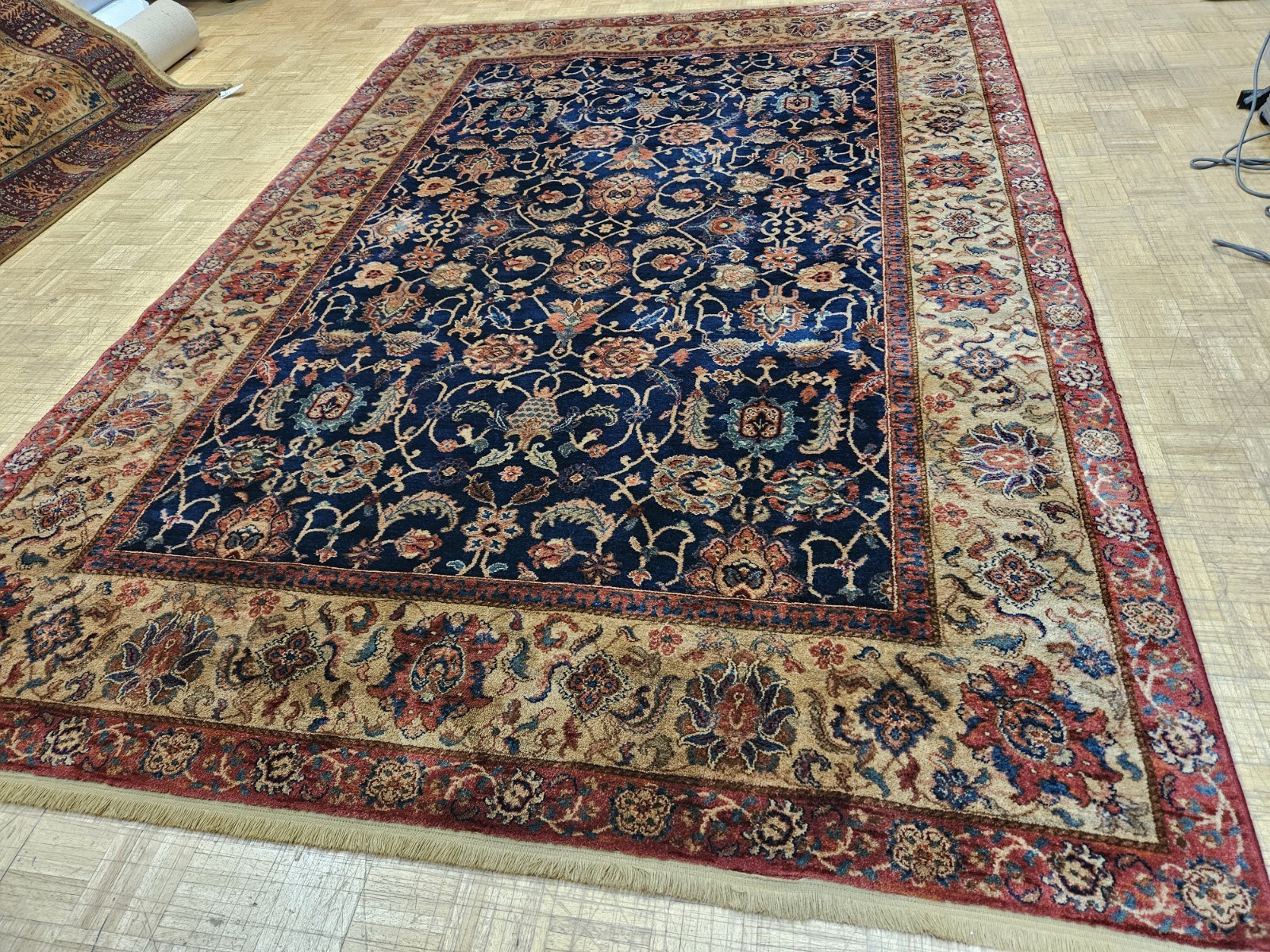 9×12 KARASTAN SAMOVAR TEAWASH HERAT FLORAL 904 100% WOOL RUG EXCELLENT CONDITION