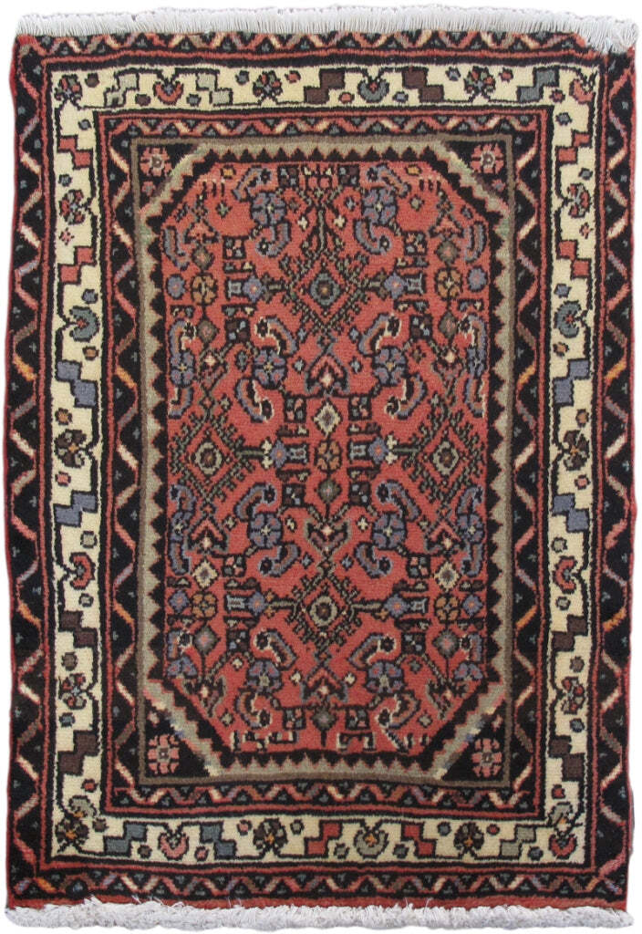2′ x 3′ Orange Traditional Hamaadan Rug 82091