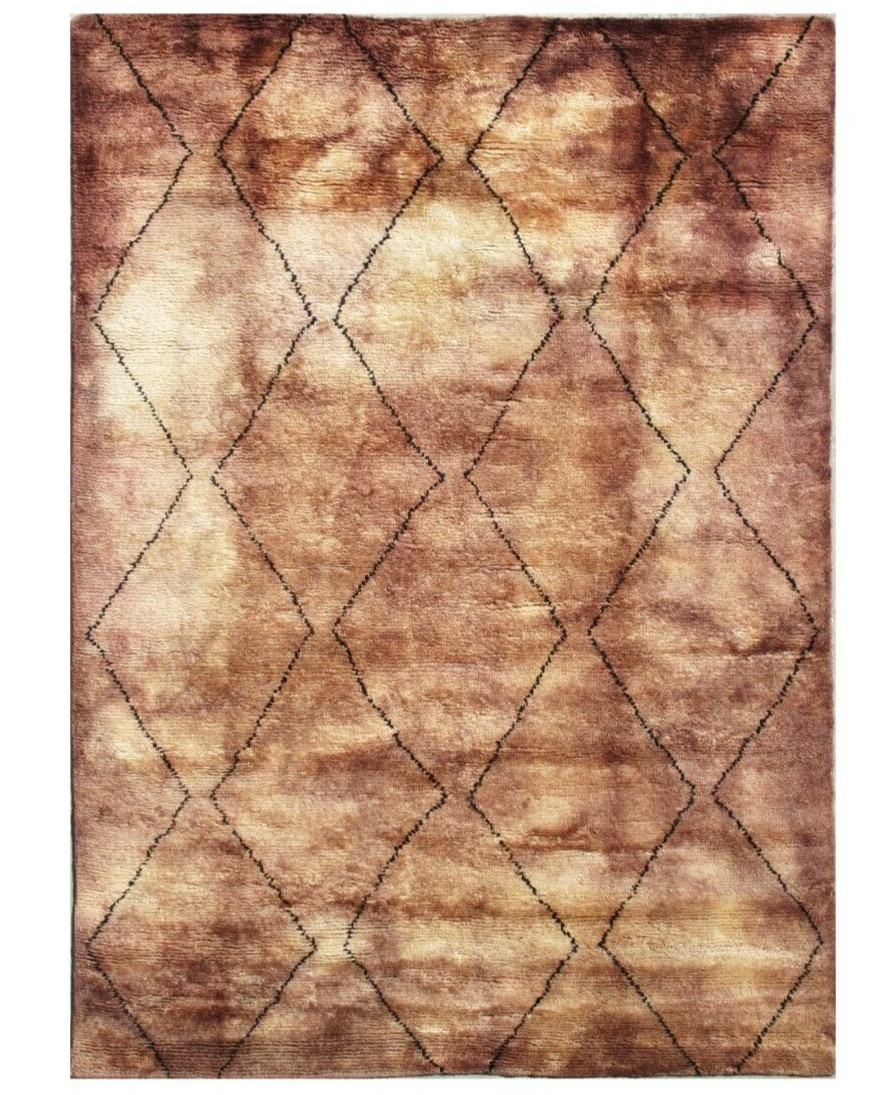 7X10 Modern Moroccan Hand-Knotted Rug Contemporary Carpet (6’7″ x 9’8″)
