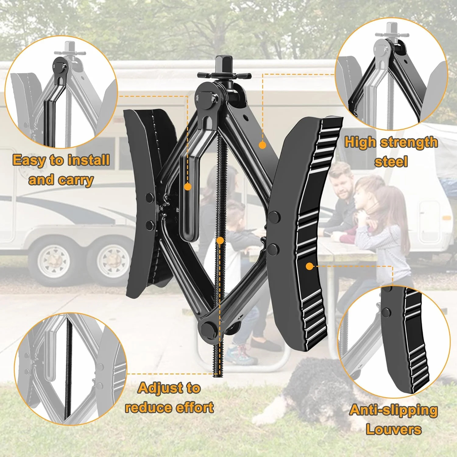 Camper Wheel Chock Stabilizer 2 Sets for RV Travel Trailer Heavy Duty X
