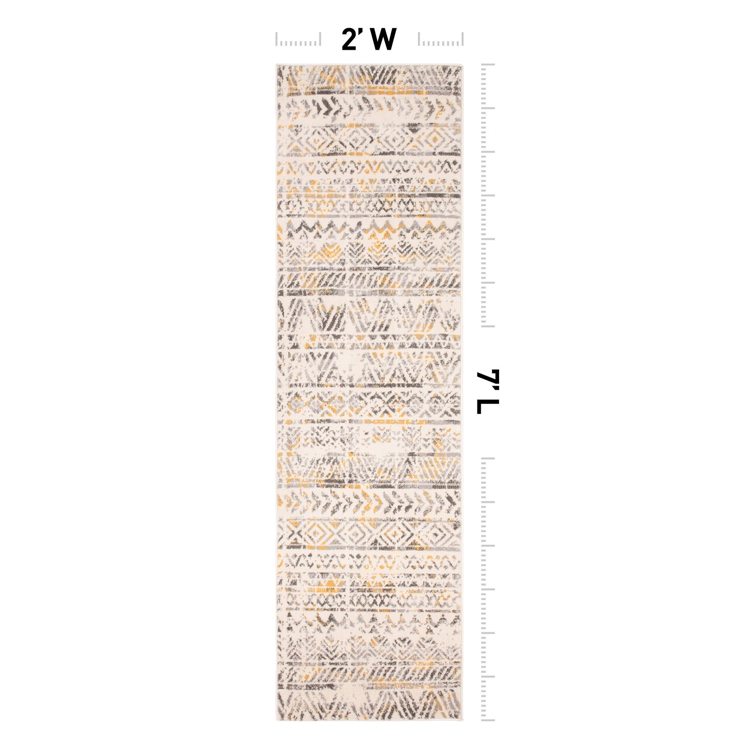 Rugshop Carpet Rug Runner Geometric Distressed Bohemian Kitchen Runner Rugs 2×7