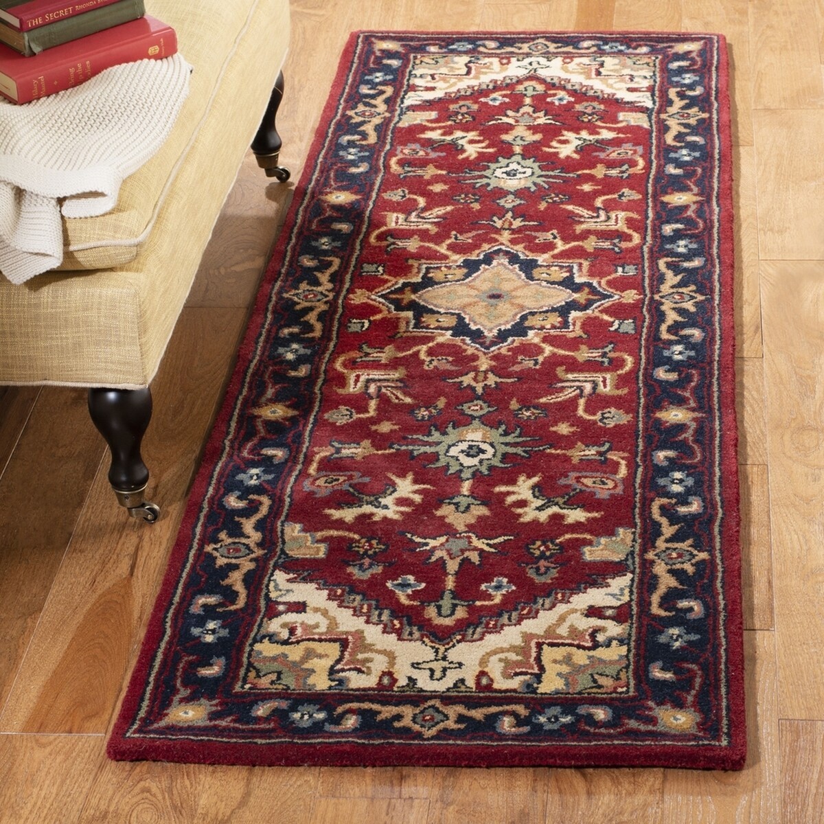 Long Runner 2’3″ x 12′ Traditional Plush Hand Tufted Wool Red Rug *FREE SHIPPING