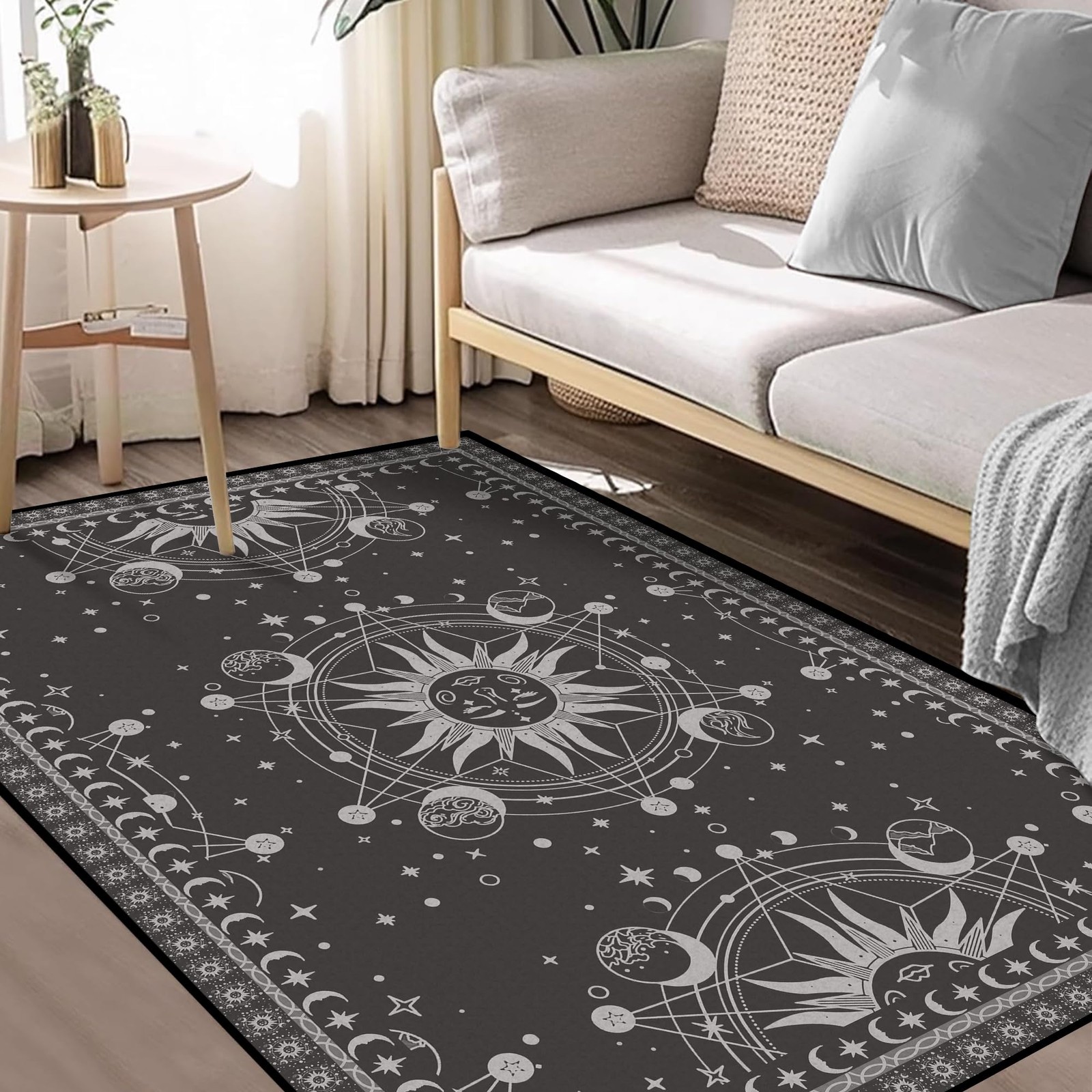 Ceryuee Sun And Moon Rug Boho Celestial Area Rugs For Bedroom Dorm Living Room