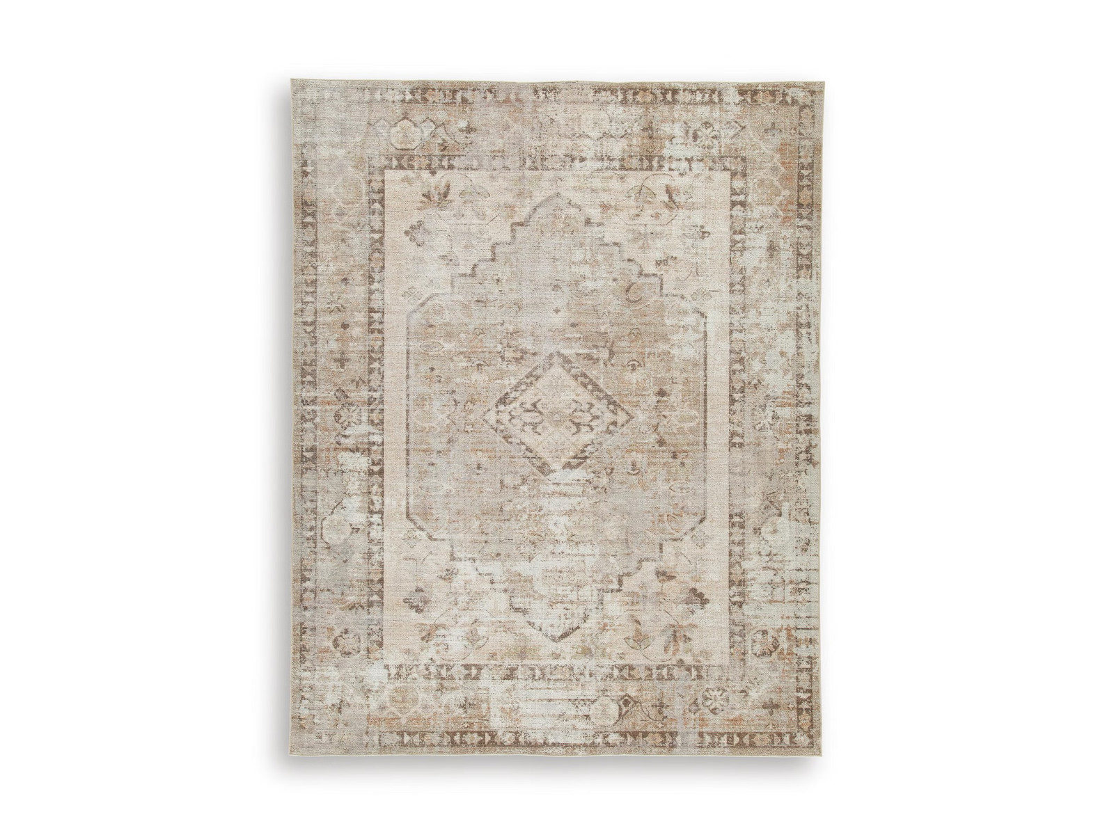 Signature Design by Ashley Livdon Washable Area Rug, 8′ x 10′, Brown/Beige/Gray
