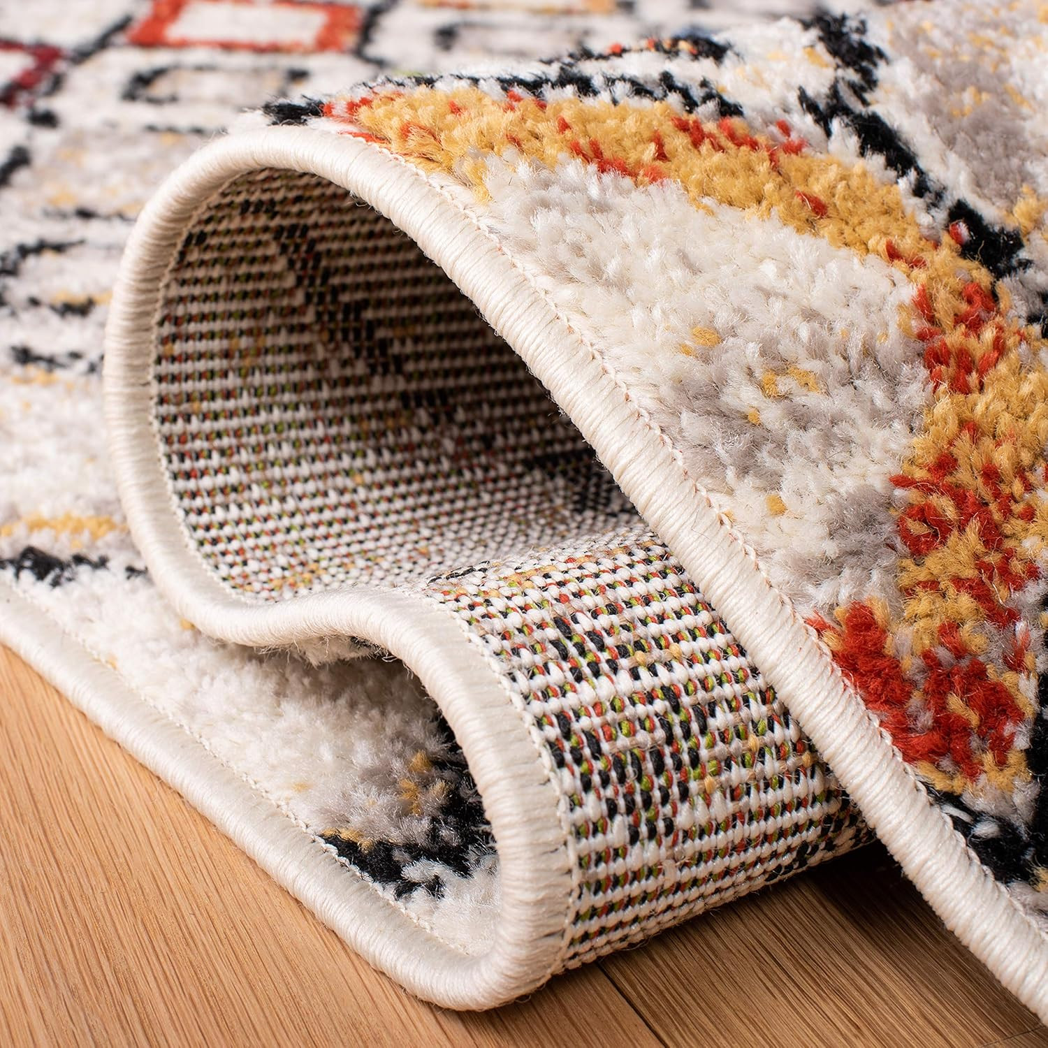 Amsterdam Collection Accent Rug – 2’3″ X 4′, Ivory & Multi, Moroccan Boho Design