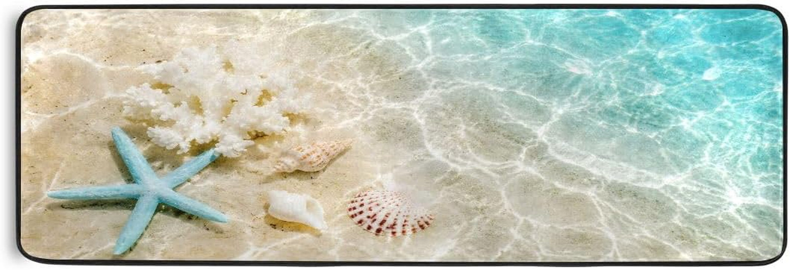 Beach Seashell Starfish Kitchen Rugs Non-Slip Soft Doormats Bath Carpet Floor Ru