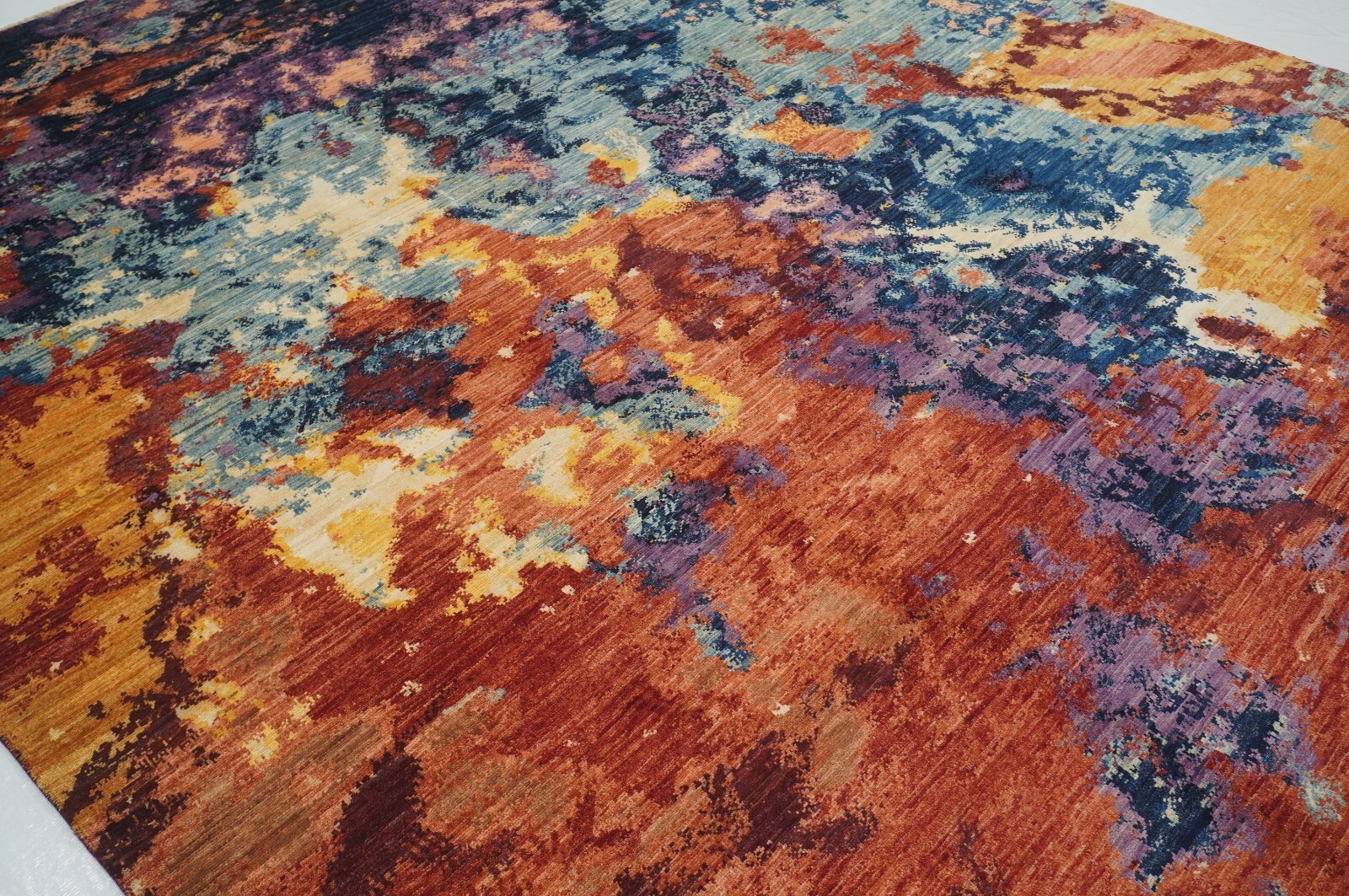 8 x 10 ft Multicolor Modern Contemporary Afghan Hand Knotted Wool Abstract Rug