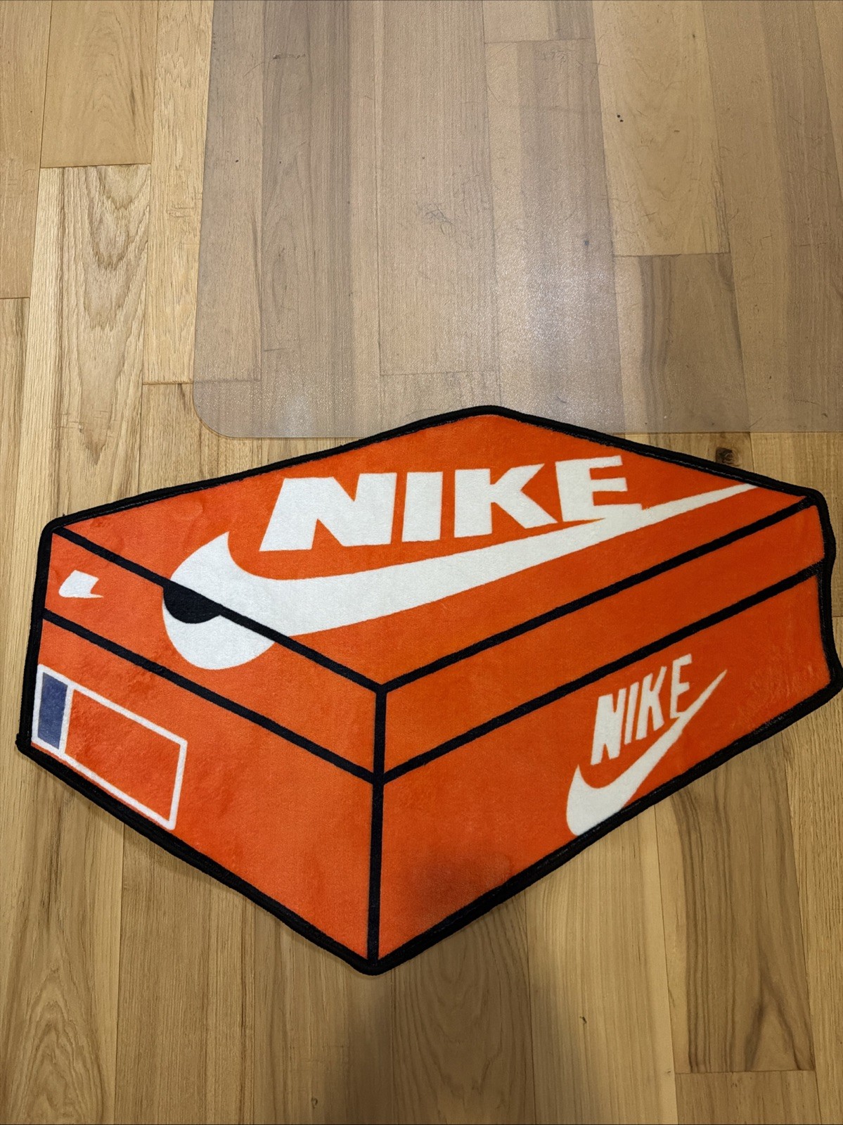 Nike Plush Sneaker Box – Logo Area Rug Orange/White 31 X 19 Sneakerhead Merch
