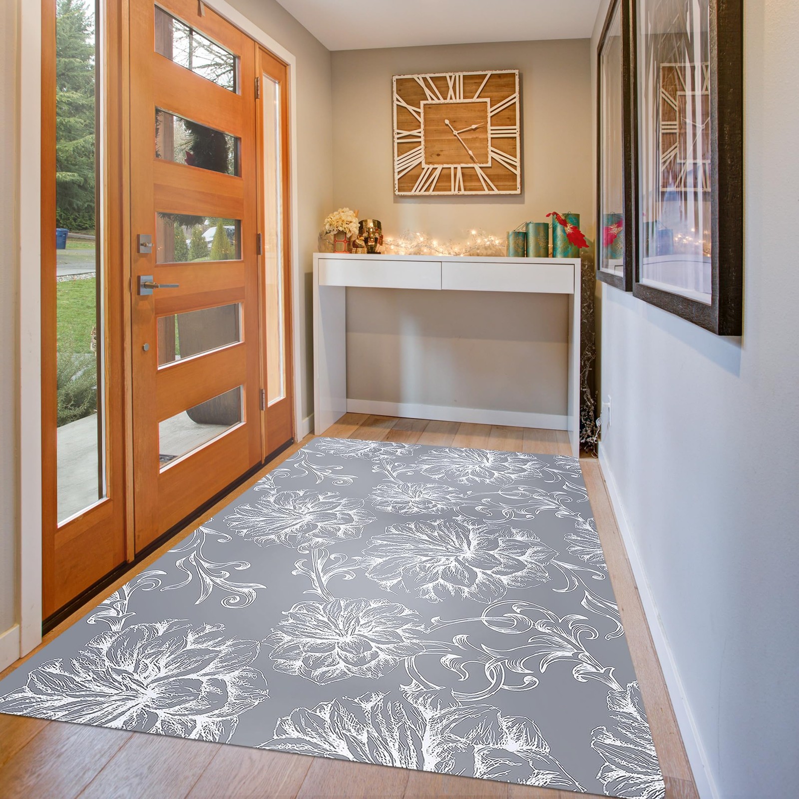 3×5 Feet Extra Large 1/10″ Ultra Thin Front Door Mat Indoor Entryway Area Rug…