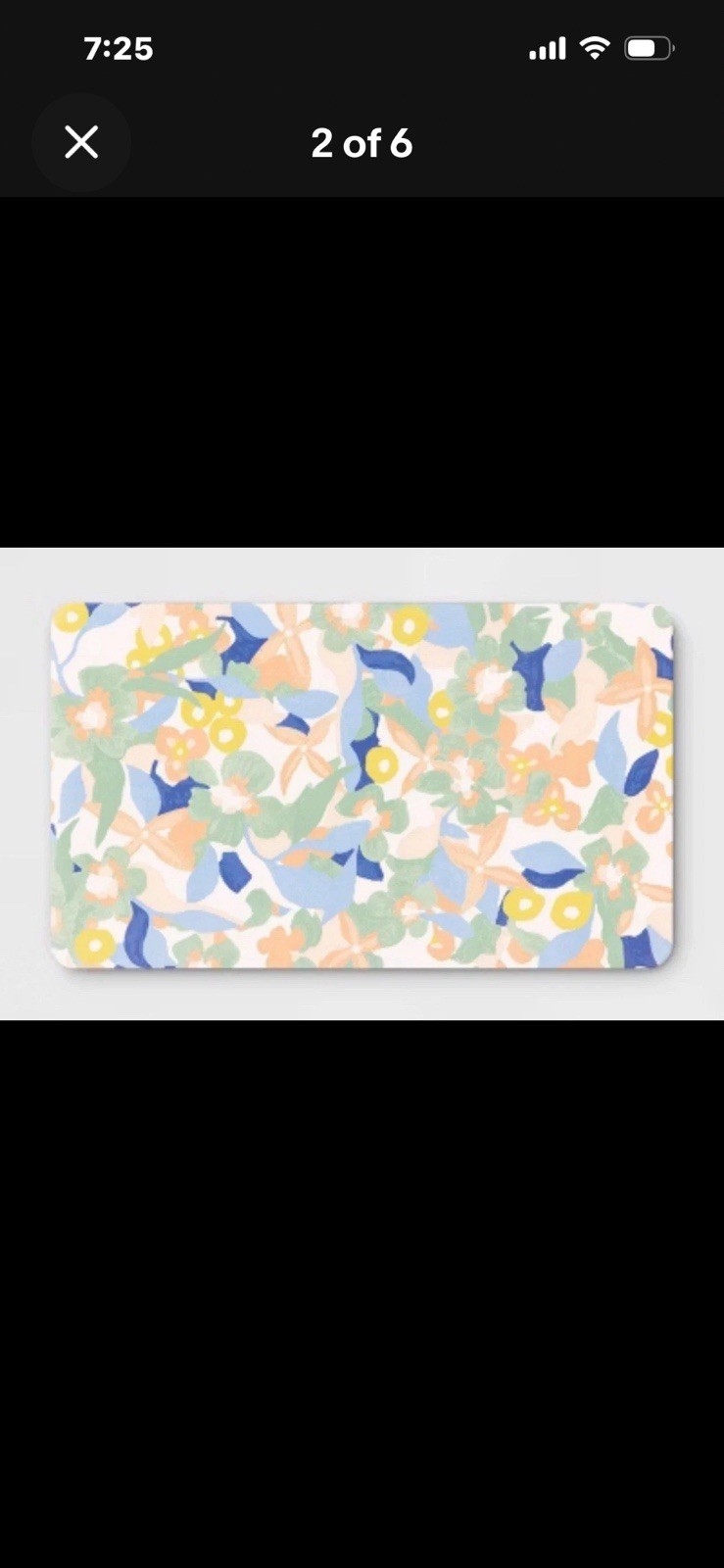 Non-skid Rectangle Floral Rug 20”x34”Room Essentials Wipe clean. Cushion. New
