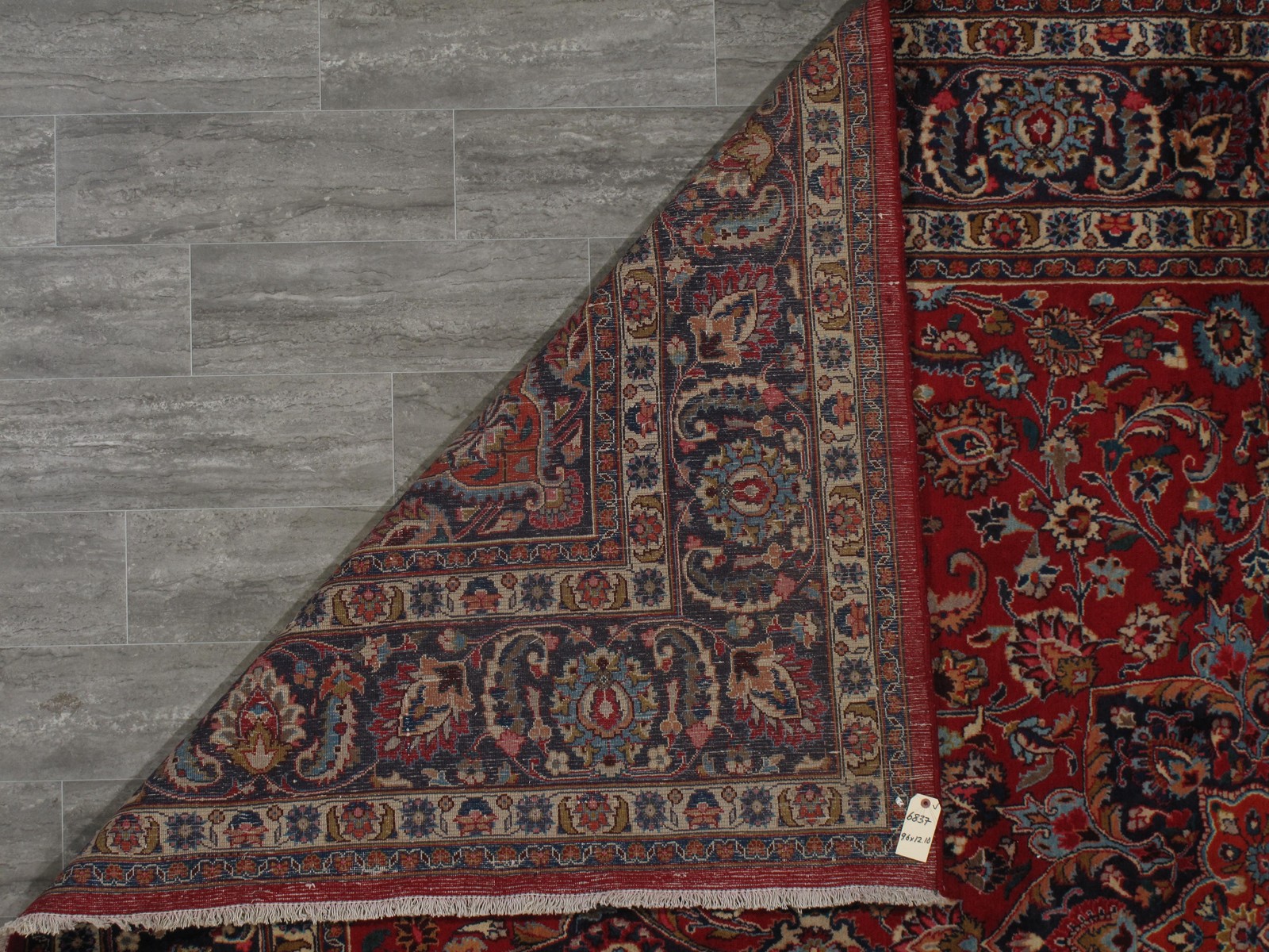 9.6 x 12.10 Perrsian Handmade Mashaad Rug AMAZING SALE #F-6837