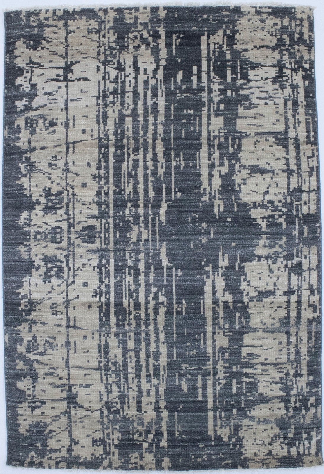 4X6 Hand-Knotted Contemporary Rug Abstract Modern Oriental Carpet Home Décor
