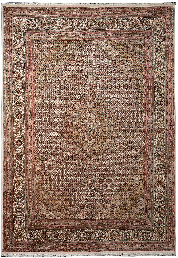 9.9 x 13.3 Quality Handmade Wool and Silk Rug Mahii Tabriiz #F-4156