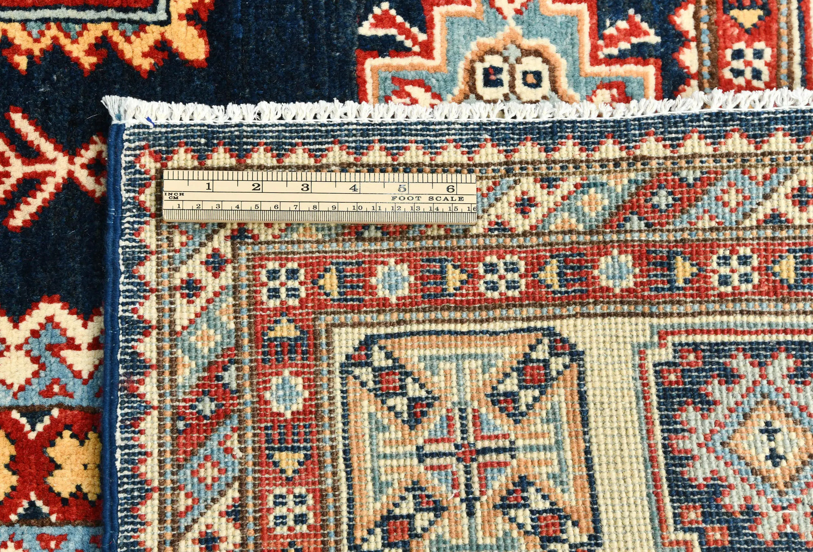 Handmade Kazak Pakistan Rug 5’9X8’11 ft Geometric Tribal Style Oriental Carpet