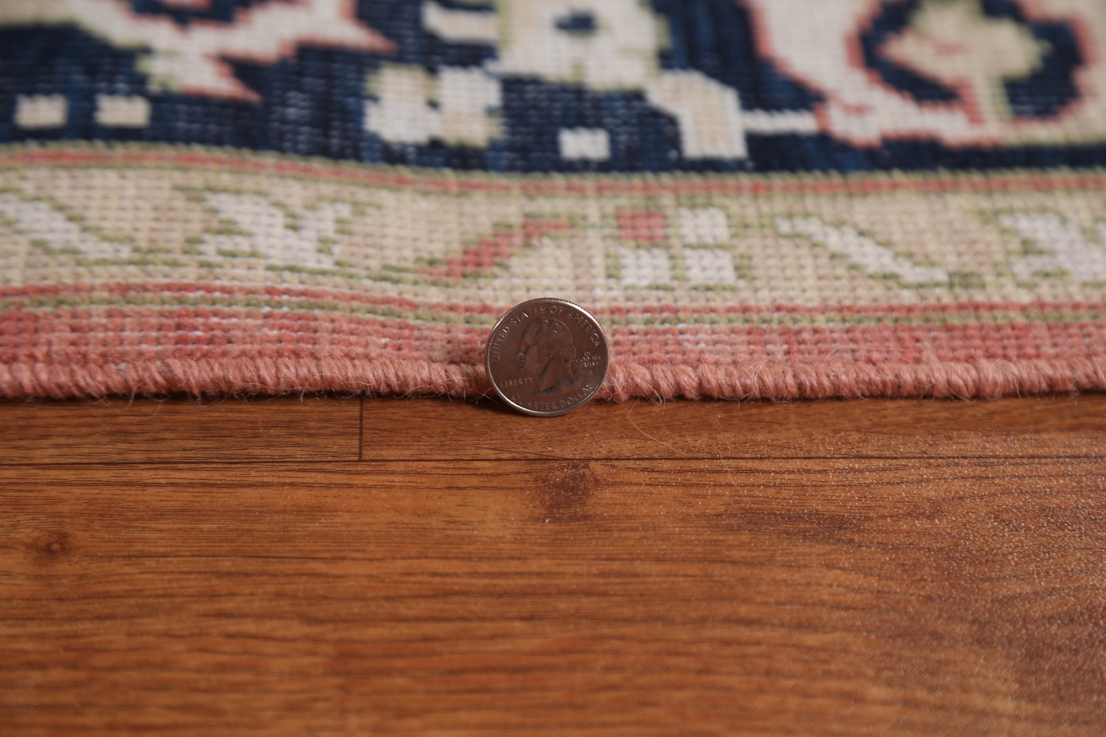 Floral Red/ Navy Blue Ziegler Turkish 9×12 ft Area Rug Hand-knotted Wool Carpet