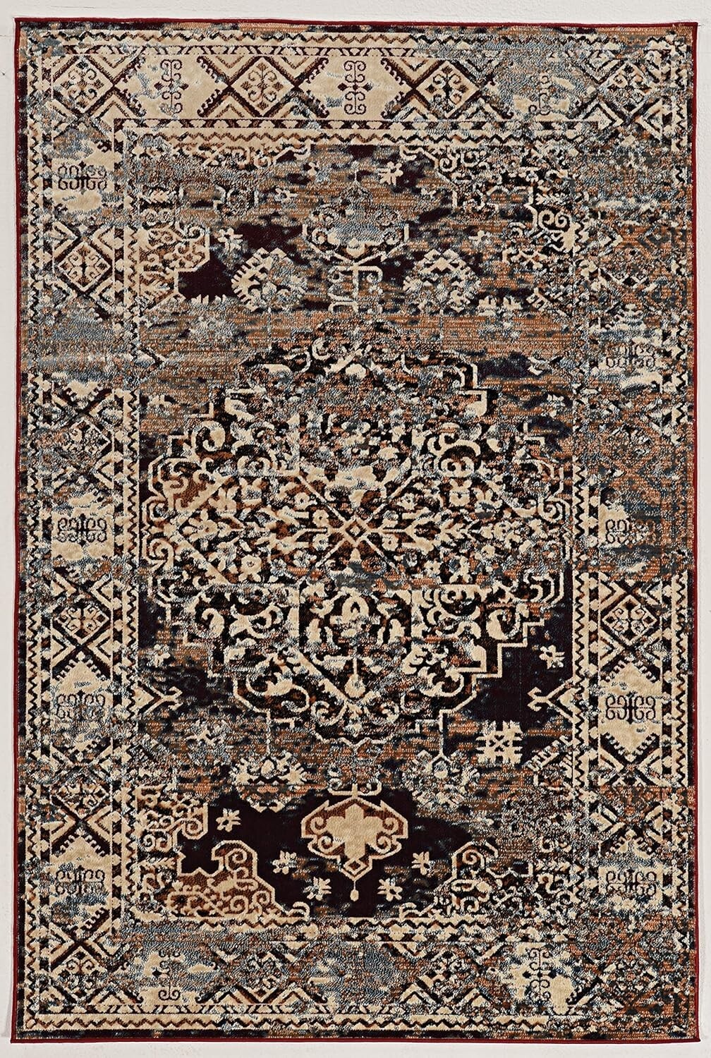 Linon RUGVT4658 Vintage Collection Nain Blue5x7 6 in, Blue, 5′ x 7’6″