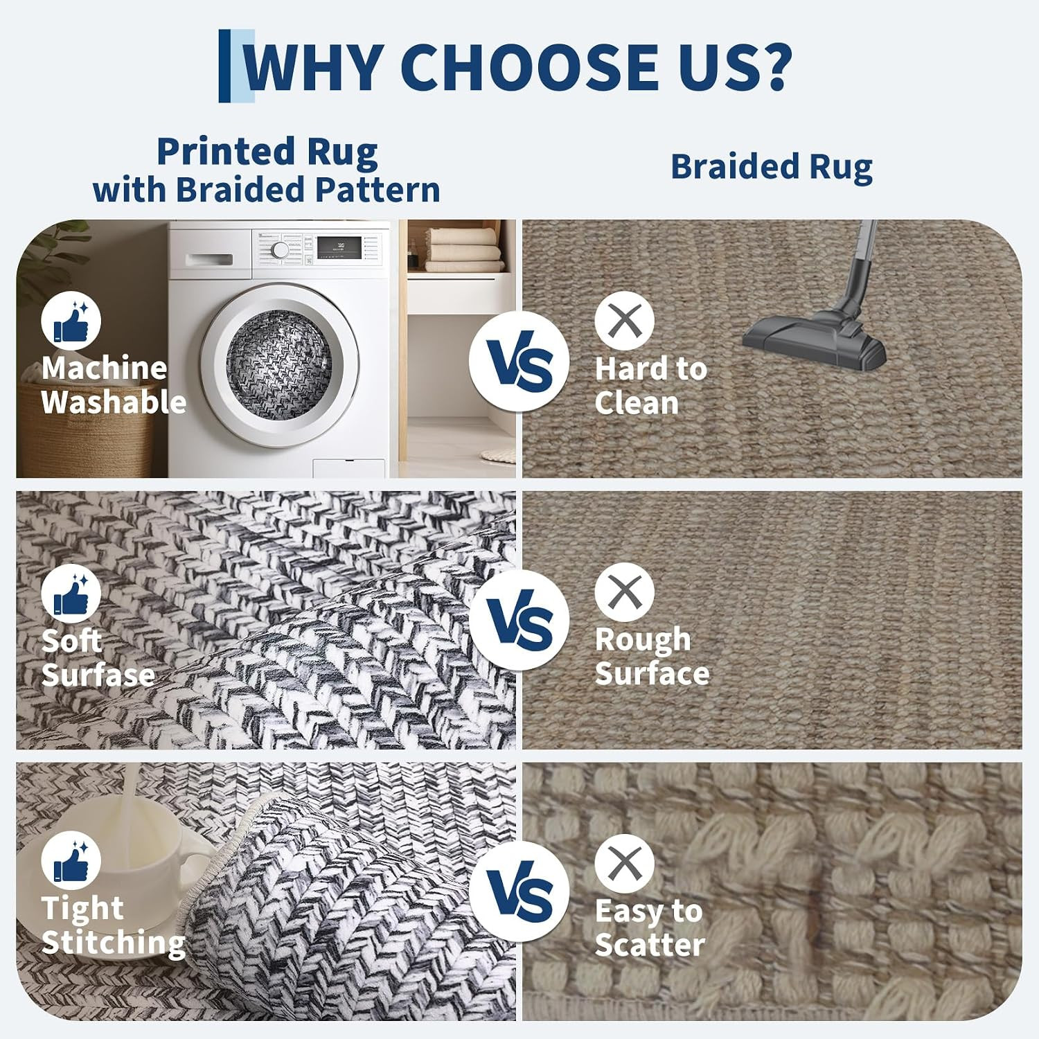 Imitation Braided Collection-Print 2X8 Runners for Hallway Non Slip Washable Kit