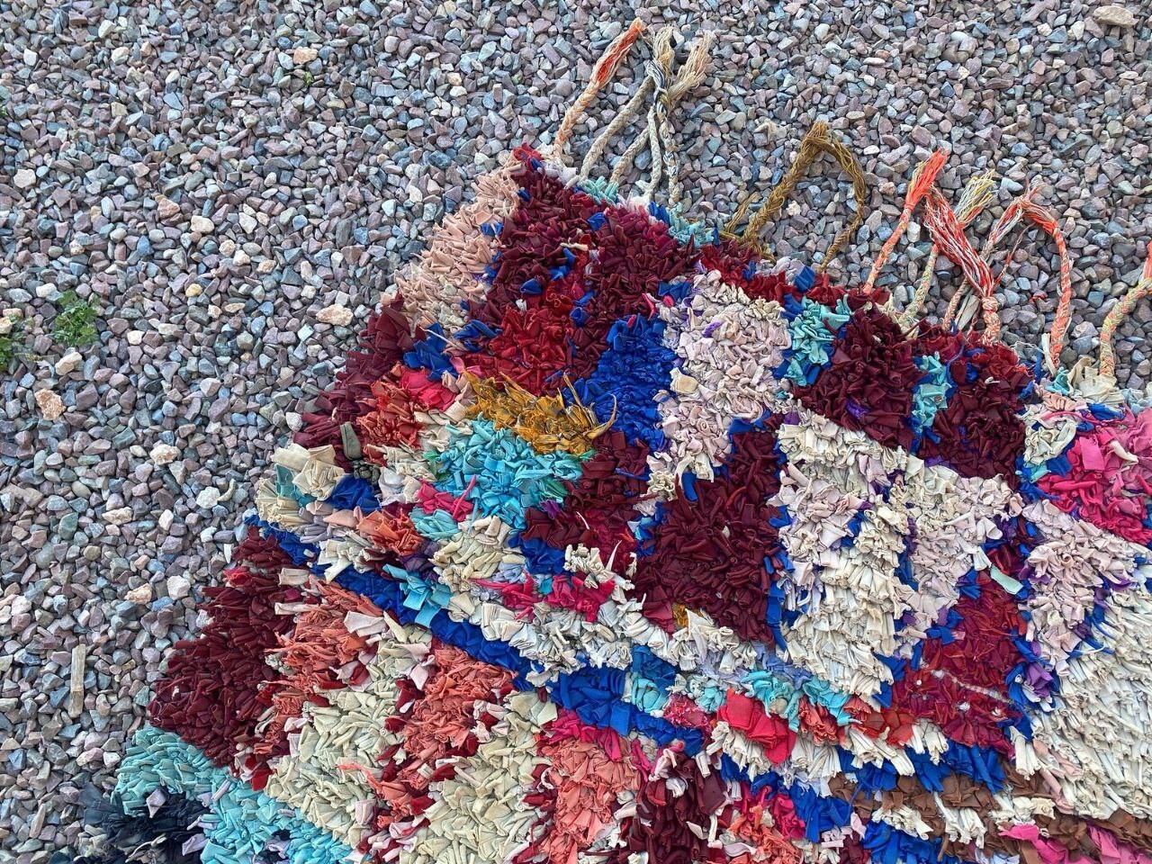 3’4×6’2 ft Moroccan Boucherouite Assorted Handmade Vintage Rug Berber Area Rug