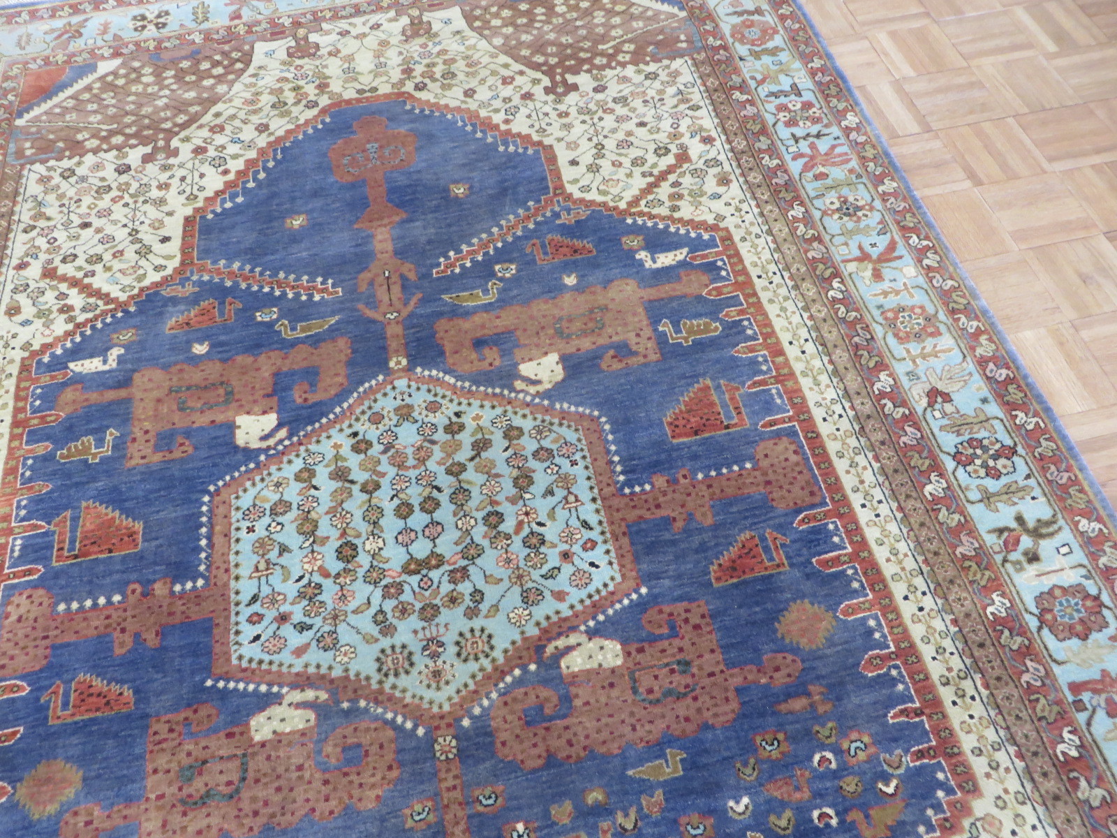 6 X 8’11 Hand Knotted Purplish Blue Bakshaish Oriental Rug G6255