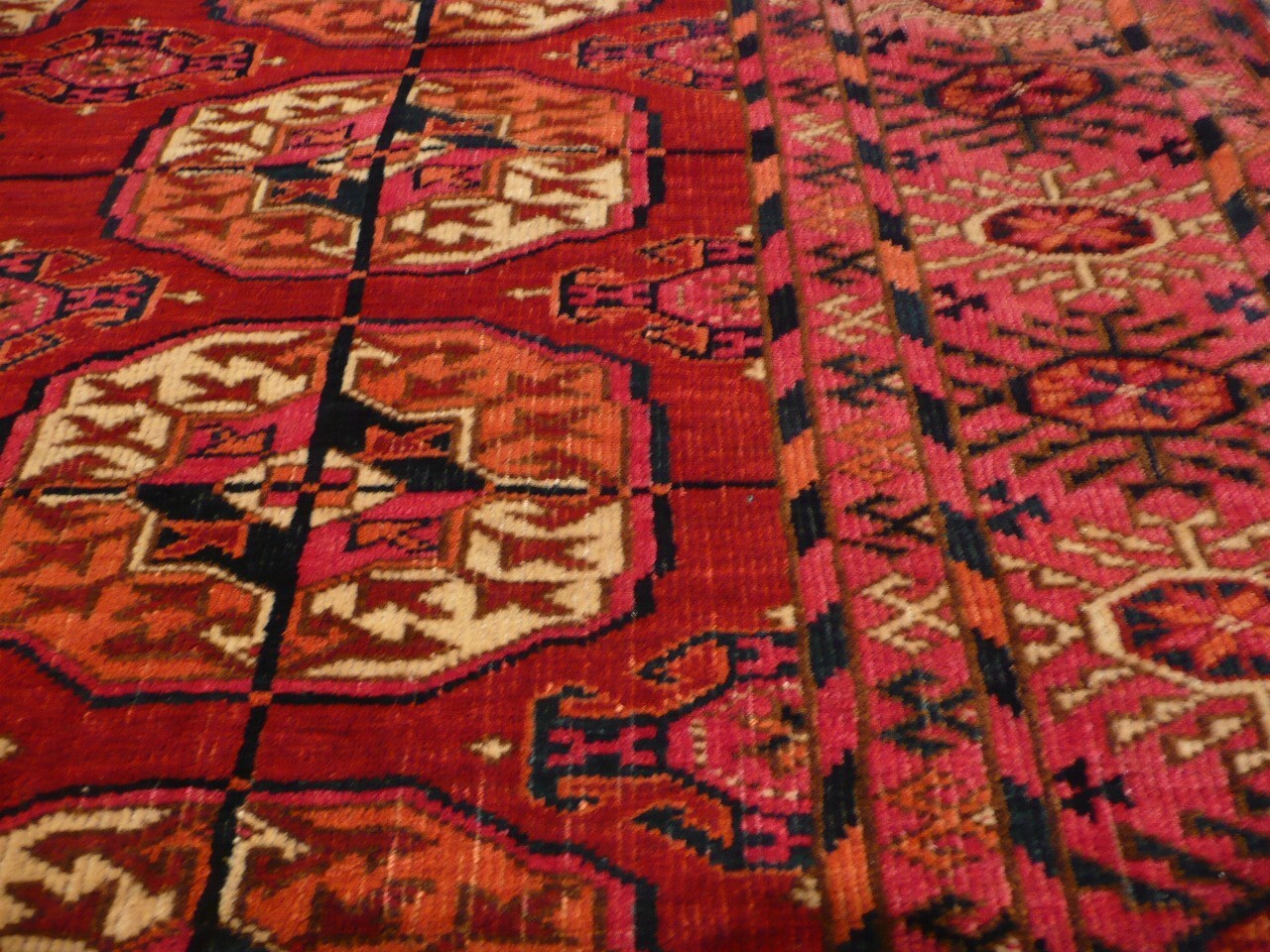 4’4 X 4’4 Hand Knotted Rust Red Antique Fine Bokara Oriental Rug G1850