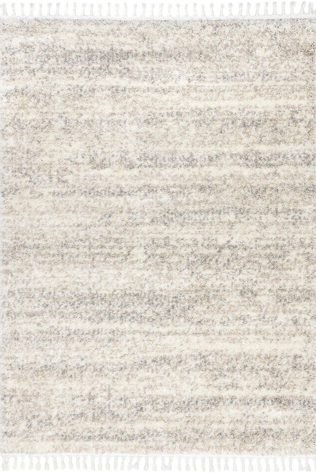 nuLOOM Brooke Shag Tasseled Area Rug – 5×8 5’3″ x 7’7″ (Rectangular), Ivory
