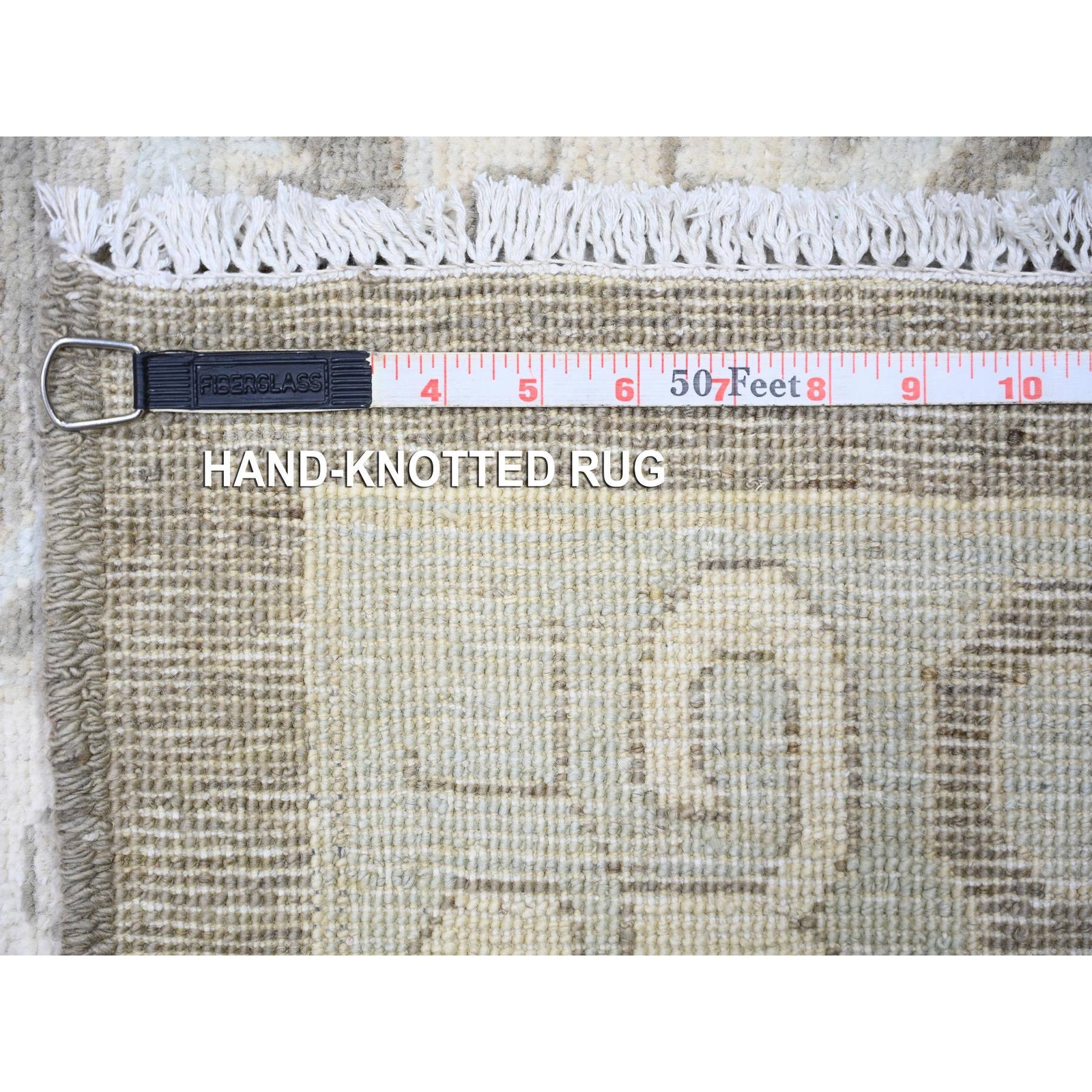 11’2″x14’3″ Gray Washed Out Peshawar Hand Knotted Pure Wool Oversized Rug R73281